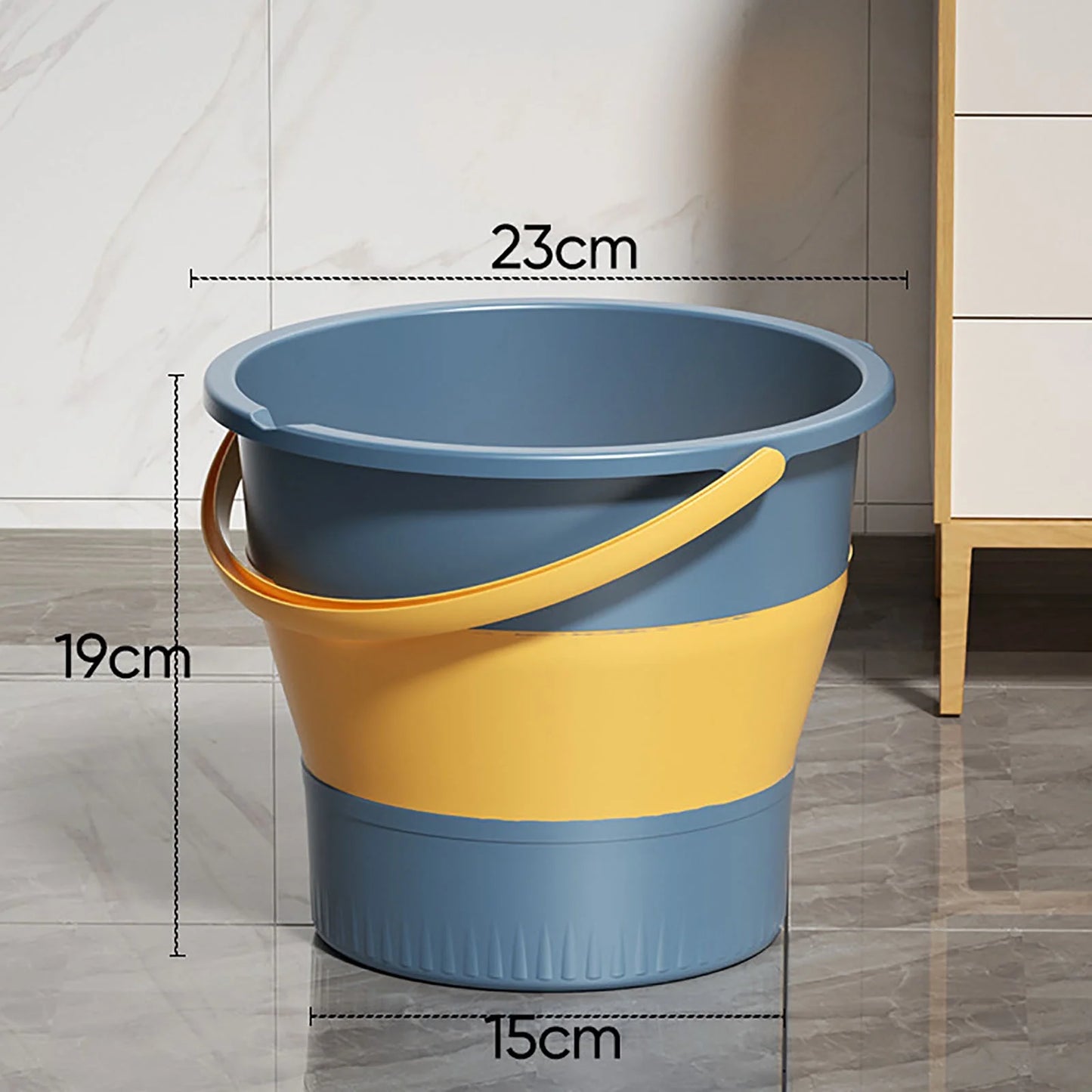 Collapsible Plastic Bucket,Foldable round Tub for House Cleaning,Space Saving Outdoor Waterpot,Portable Fishing Water Pail,For Garden or Camping