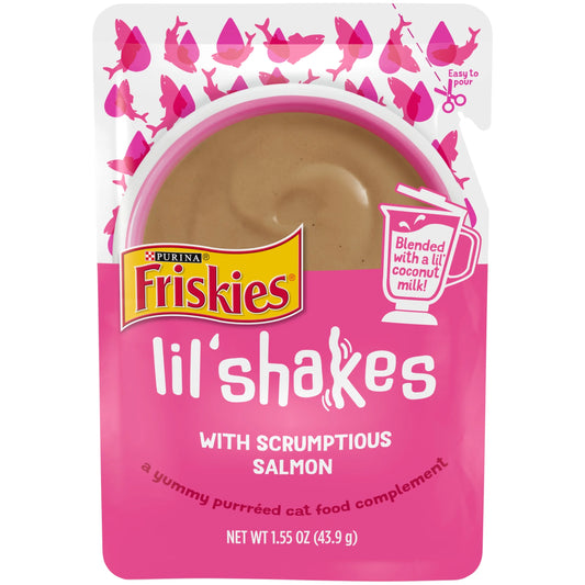 Lil' Shakes Salmon Puree Wet Cat Food Topper, 1.55 oz Pouch