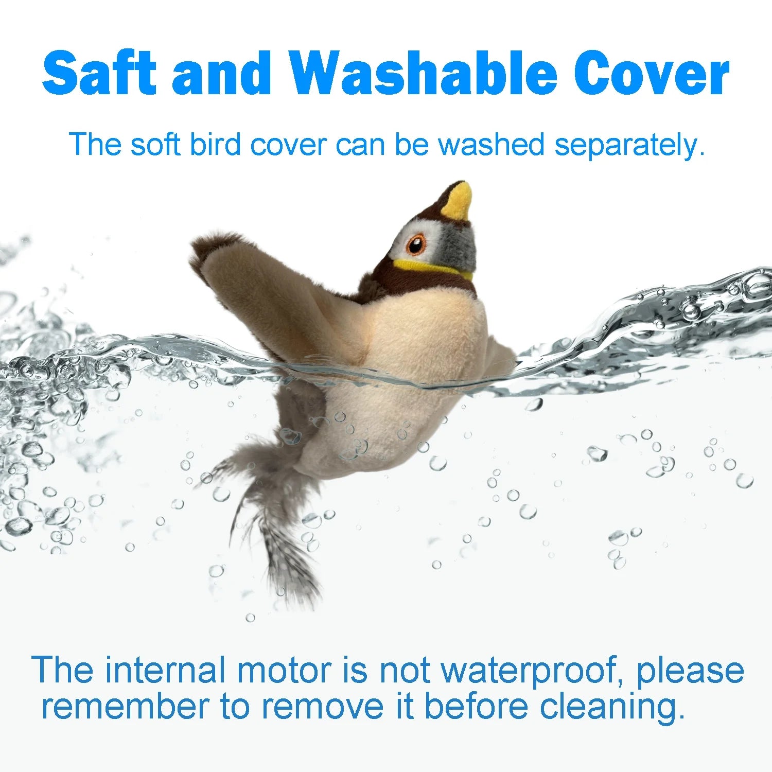 Rechargeable Touch-Activated Interactive Cat Toy with Flapping Bird Design - Kitten Exercise and Catnip Kicker (Non-Flying)