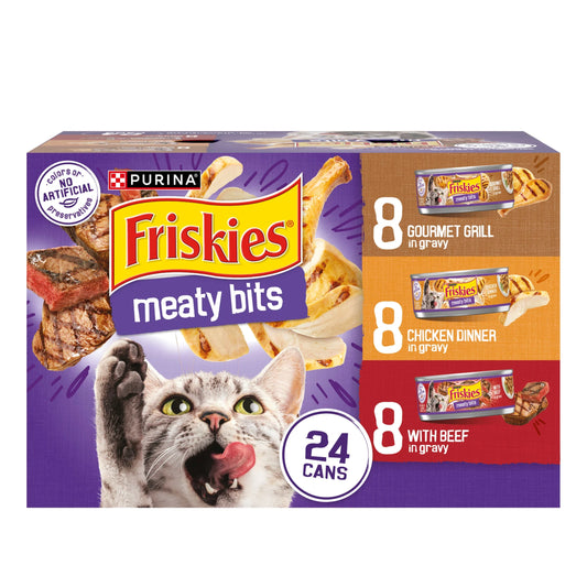 Meaty Bites Wet Cat Food Variety Pack, 5.5 Oz Cans, 24 Count