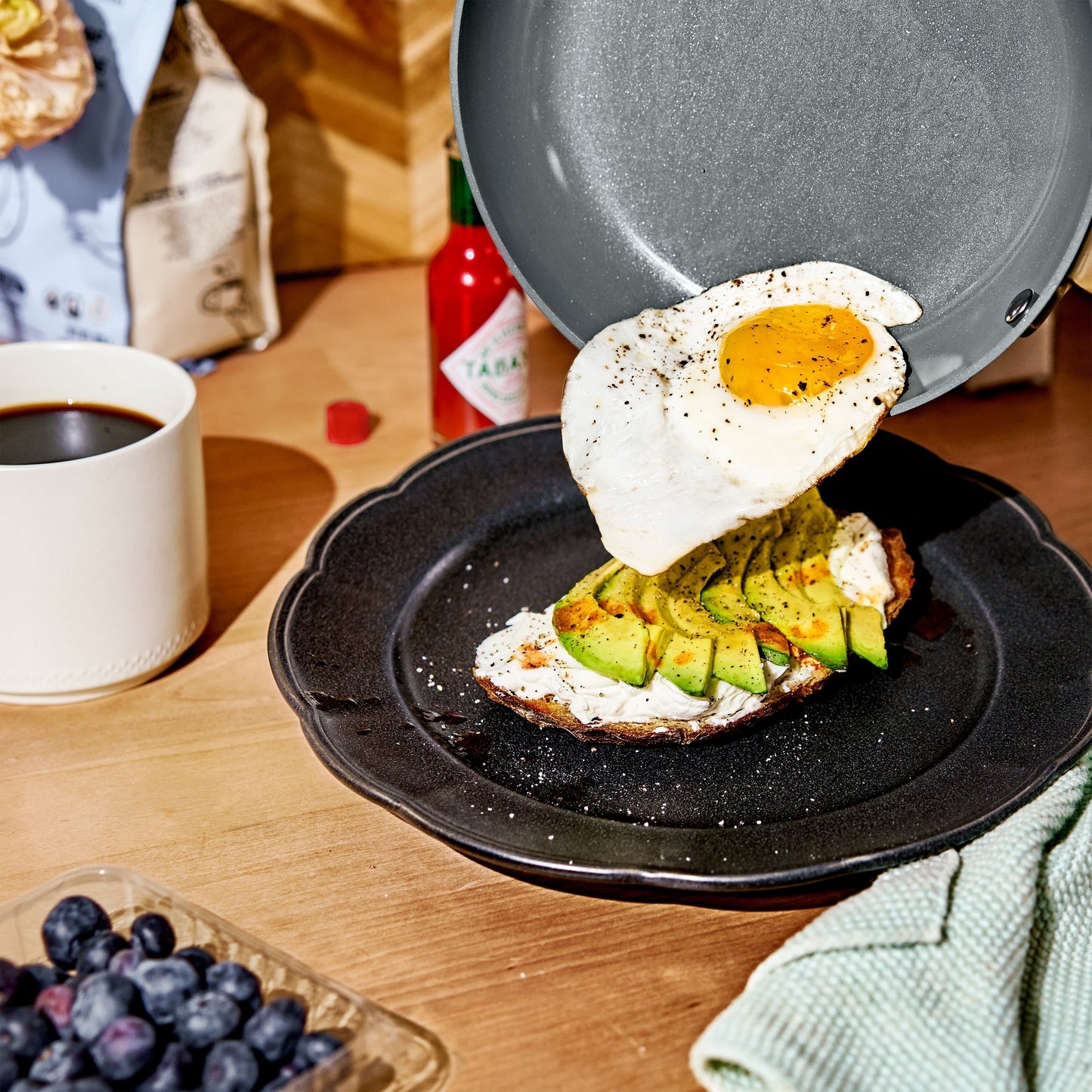 12Pc Ceramic Non-Stick Cookware Set, Pots and Pans with Strainer Lids, Thyme Green by Drew Barrymore