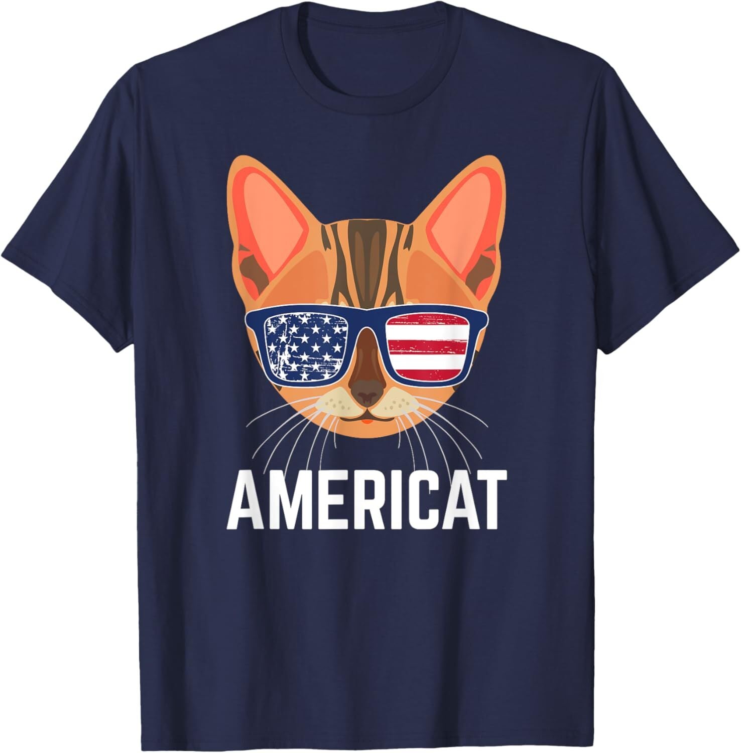 Bengal Cat Americat USA American Flag 4Th of July Patriotic T-Shirt Hoodie