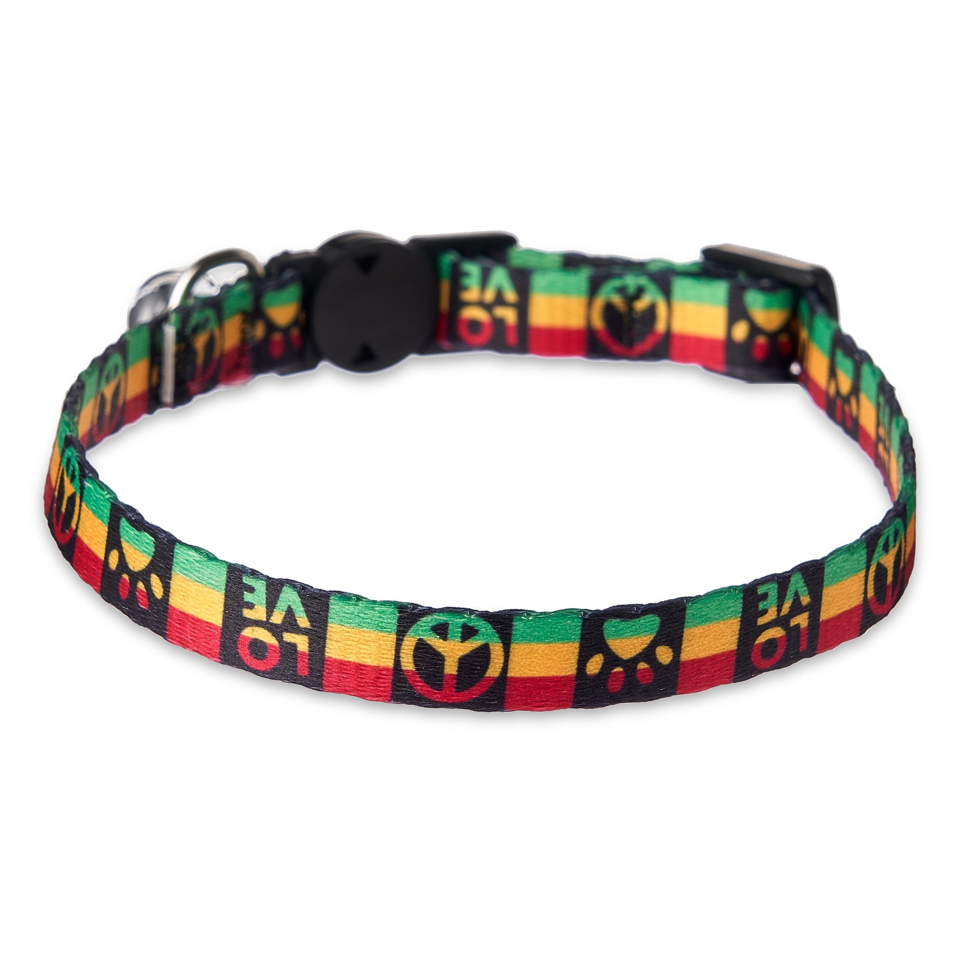 Rasta Breakaway Fashion Cat Collar - Multicolored, One Size Fits Most