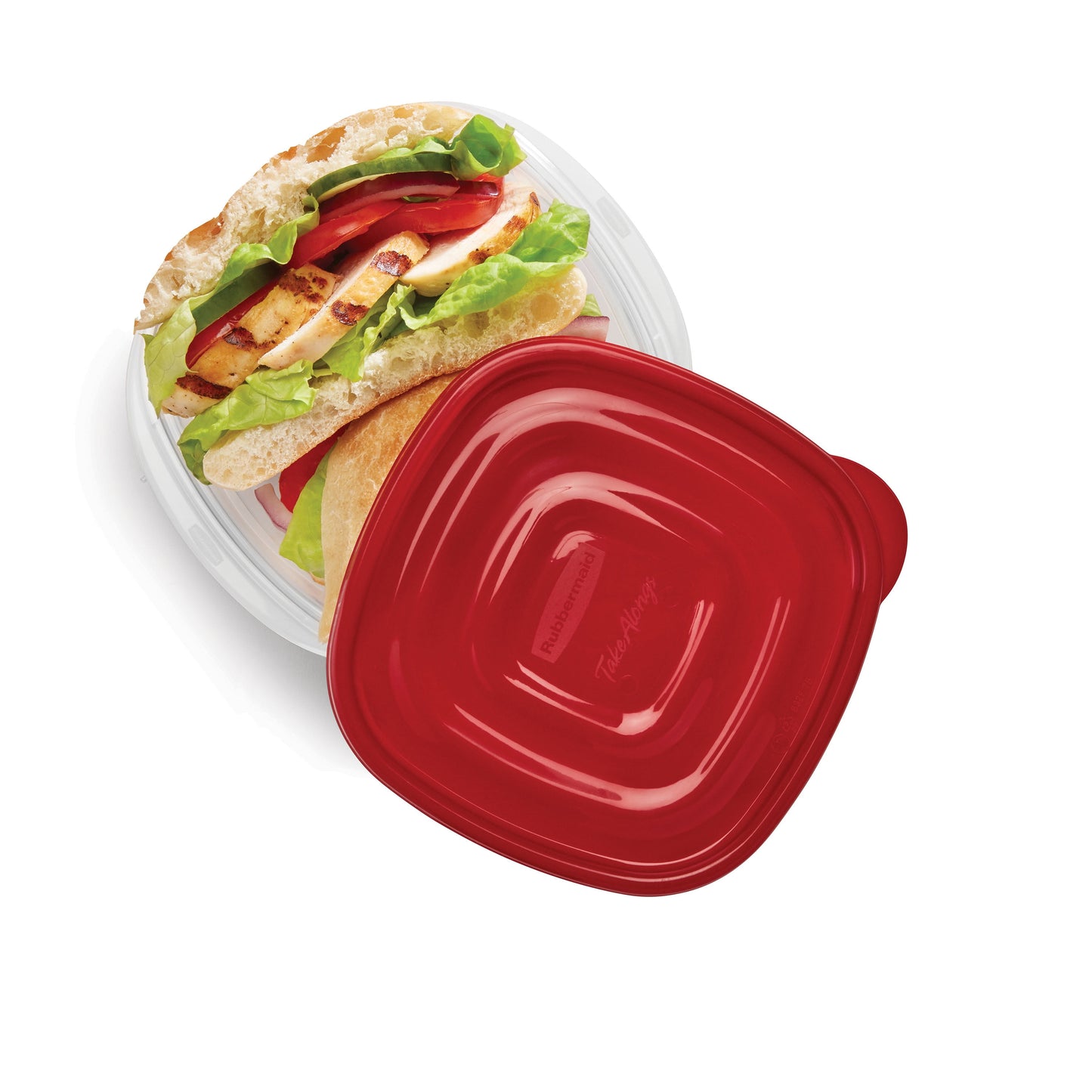 Takealongs 2.9 Cup Square Food Storage Containers, 4-Pack, Red