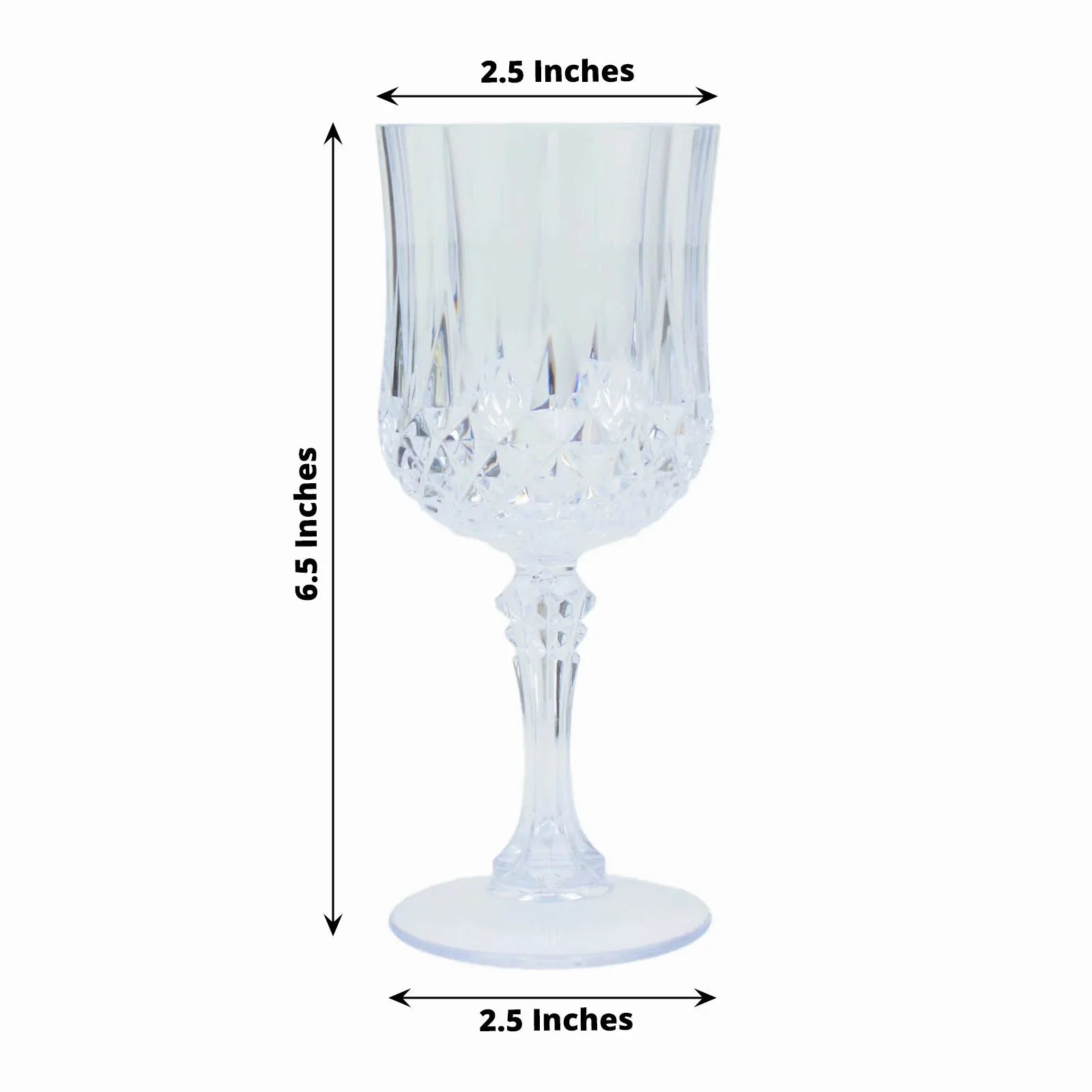 Balsacircle 6 Disposable 8 Oz Clear Crystal Cut Goblets Plastic Wine Glasses Party Events Tableware Decorations