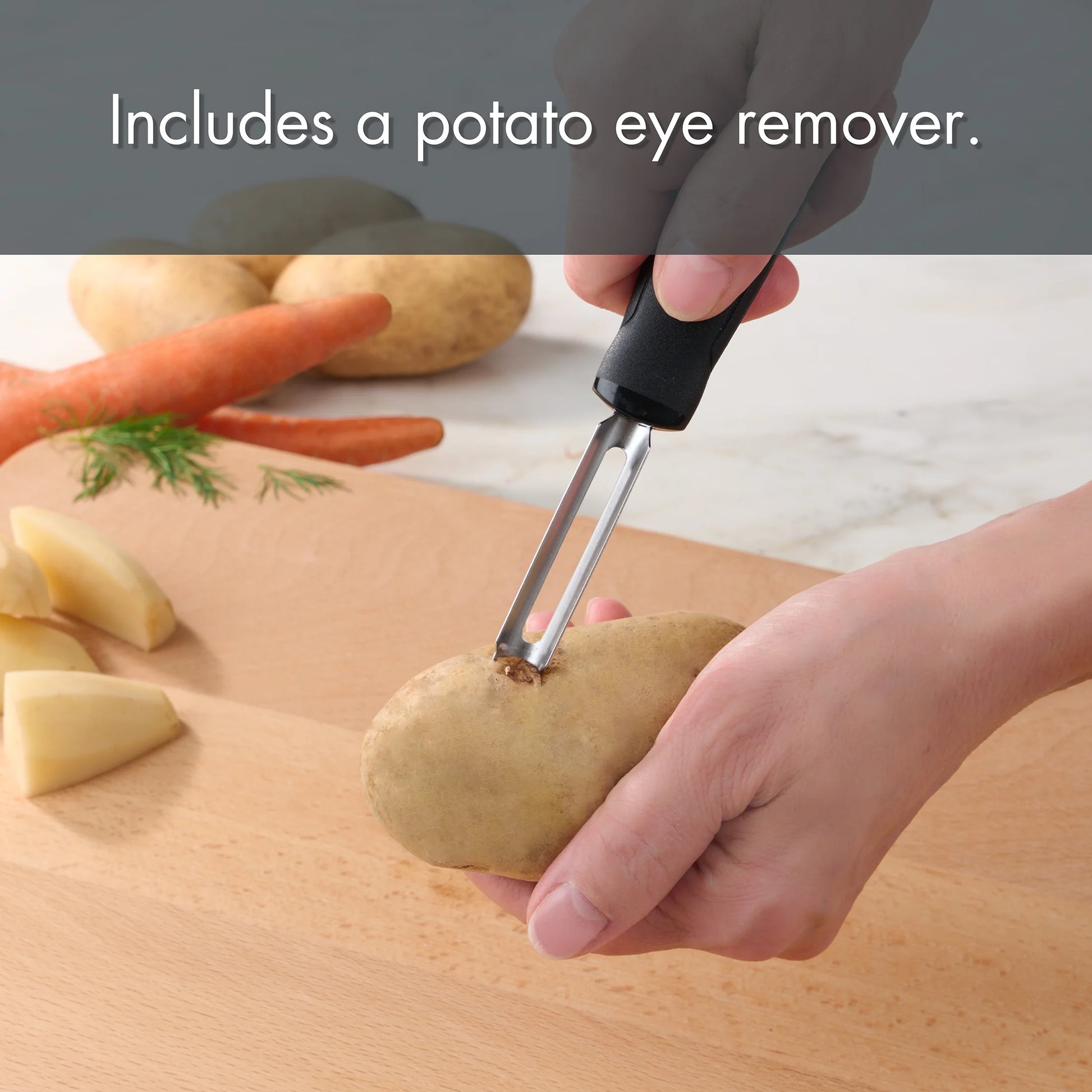 6In Stainless Steel Fruit and Vegetable Peeler, Black