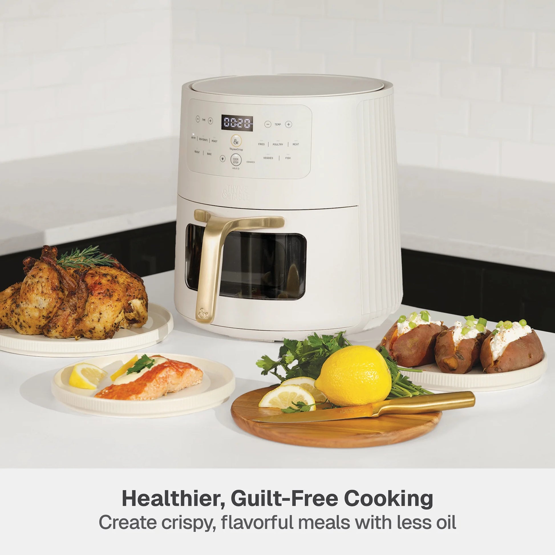 6QT Air Fryer, Sand White
