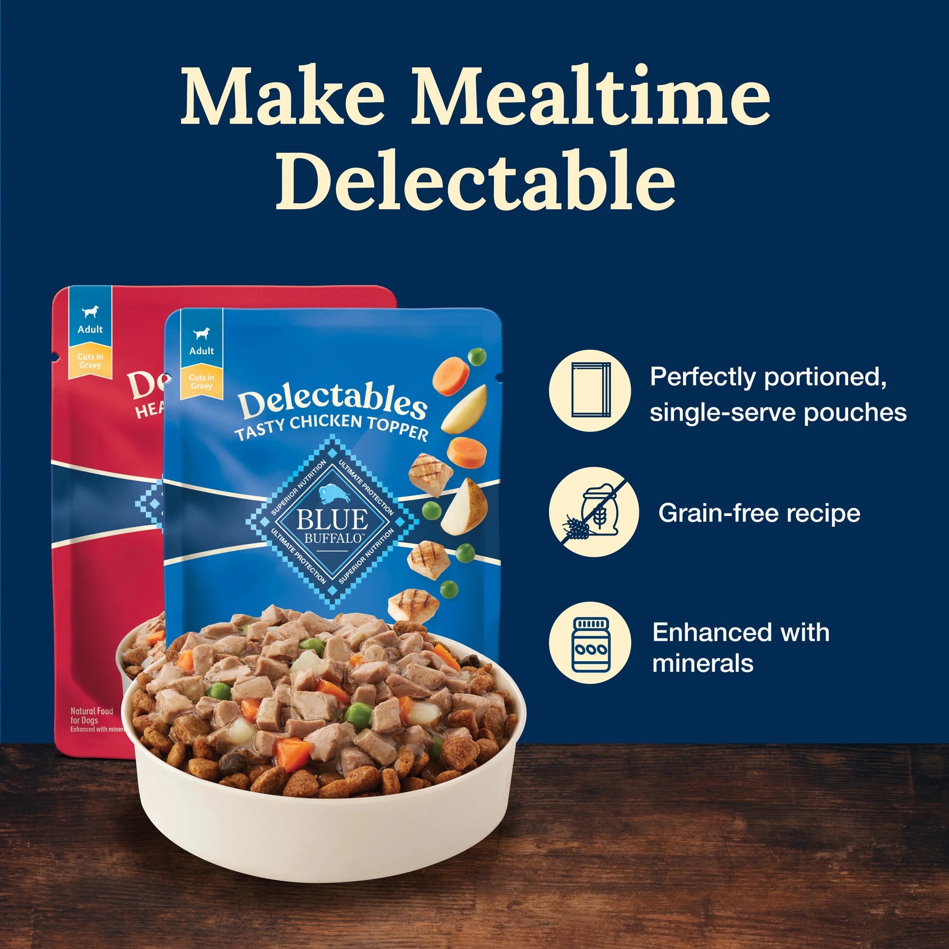 Delectables Natural Wet Dog Food Variety Pack, Chicken and Beef, 3 oz. (12 Count)