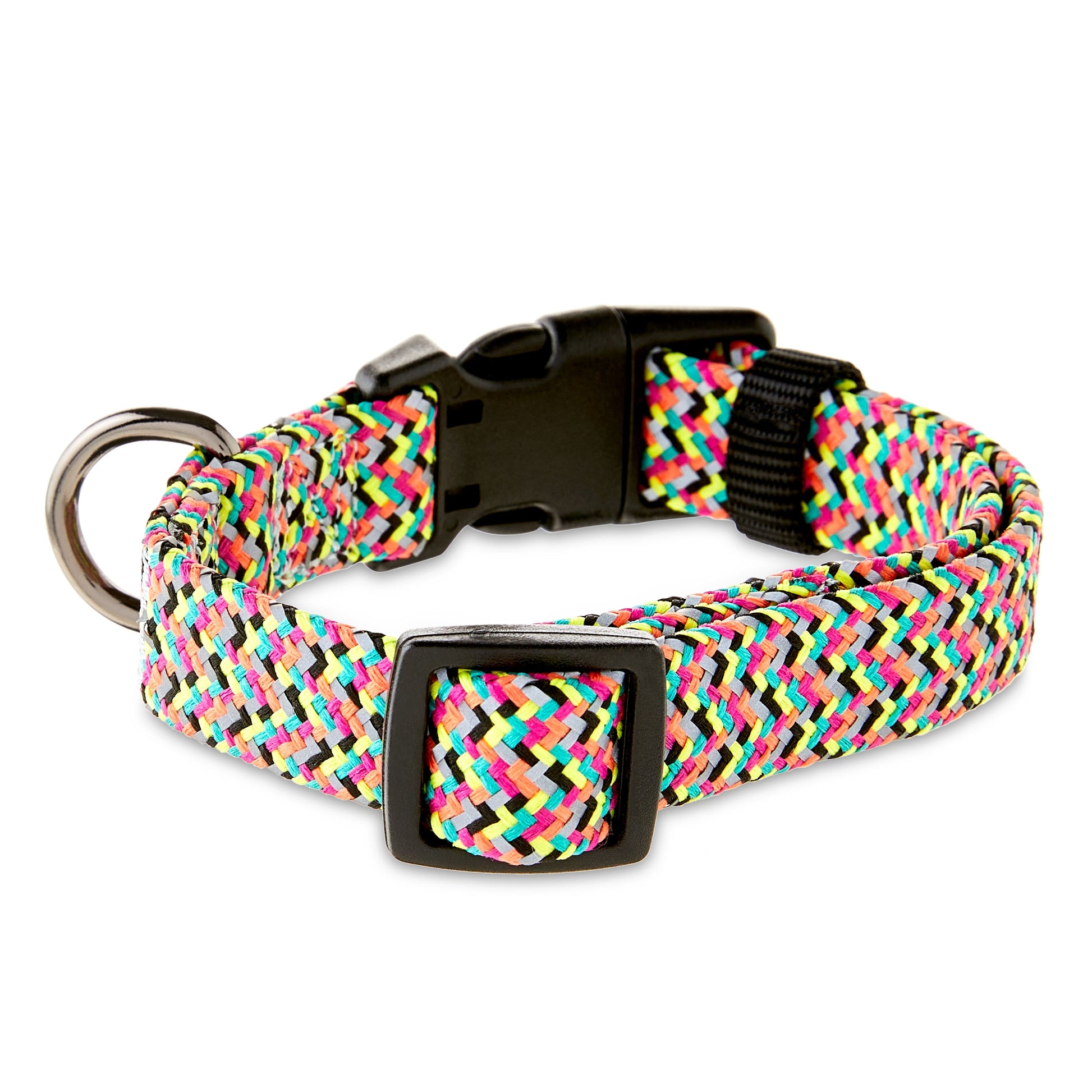 Chevron Reflective Adjustable Dog Collar - Size Small
