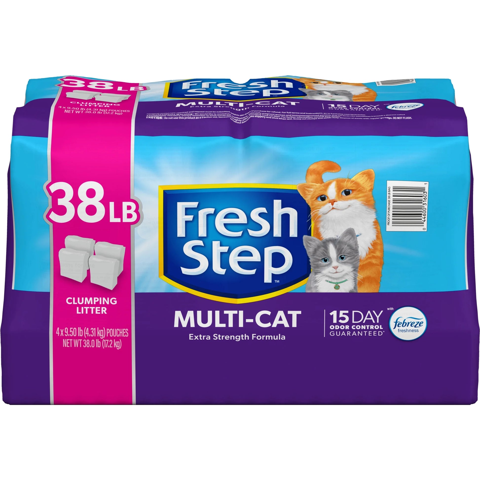 Multi-Cat Scented Clumping Cat Litter with the Power of Febreze, 38 Lbs