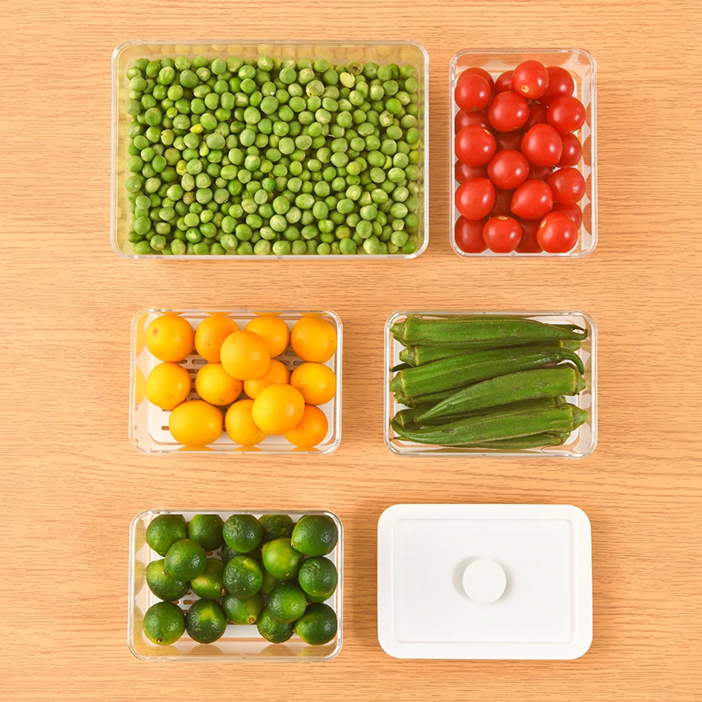 Fridge Organizers and Storage Clear Refrigerator Organizer Bins with Vented Lids and Drainer Plastic Container for Fruit Lettuce Produce Saver Keeper for Freezer Kitchen