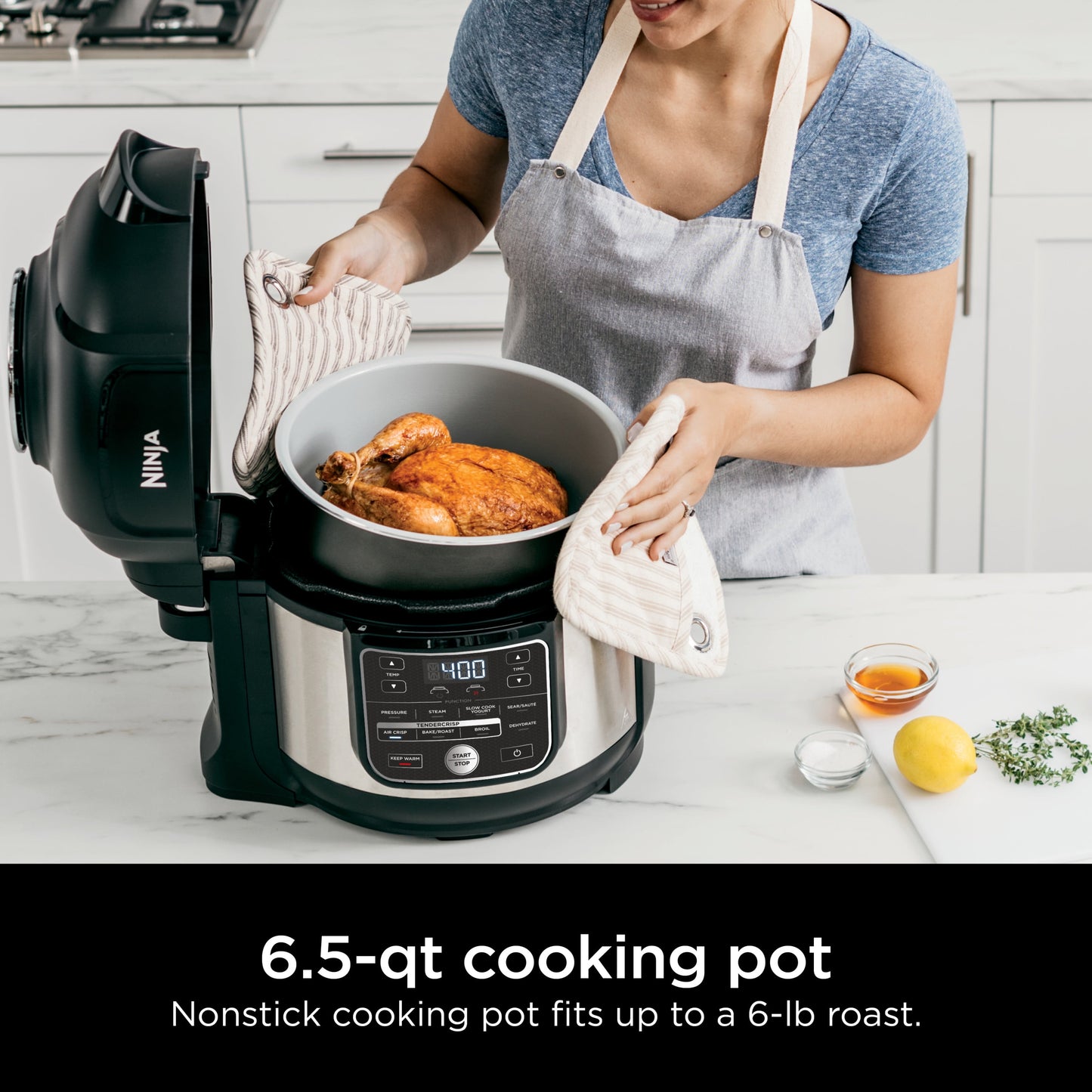 Foodi 10-In-1 Multi-Cooker, 6.5 Quart, Pressure Cooker & Air Fryer, Stainless Steel, OS300