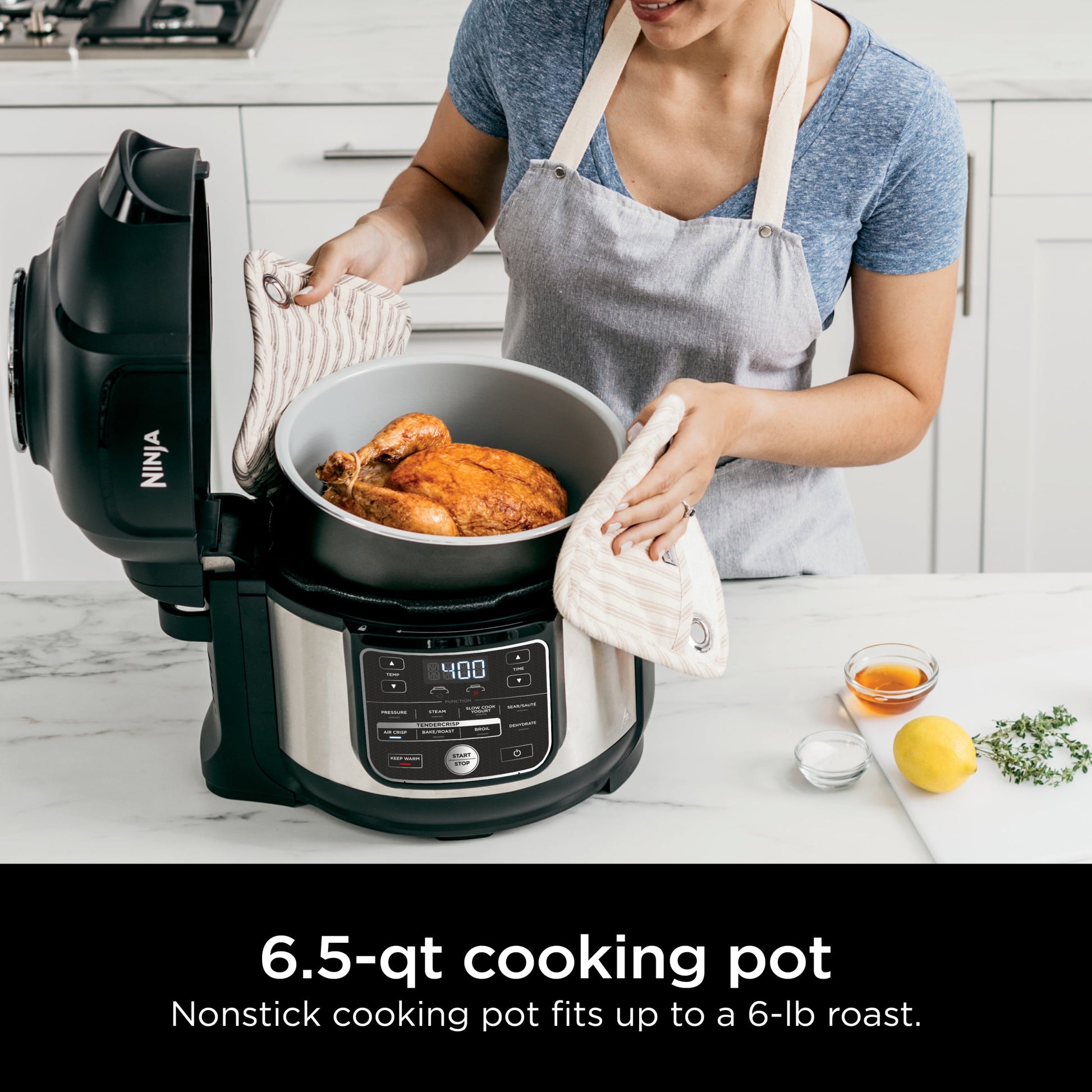 Foodi 10-In-1 Multi-Cooker, 6.5 Quart, Pressure Cooker & Air Fryer, Stainless Steel, OS300