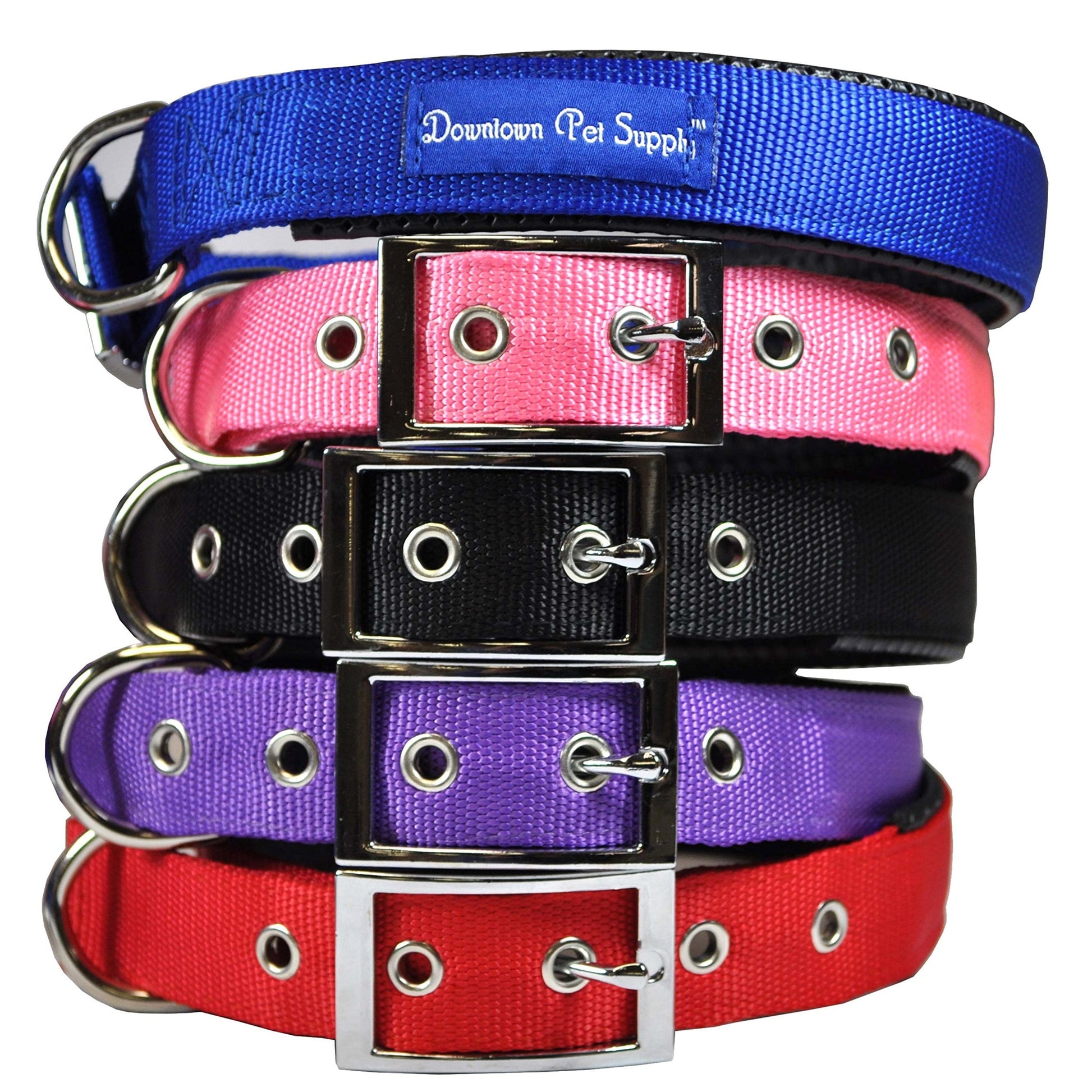 Padded Dog Collar for Large Dogs - Purple, Size L