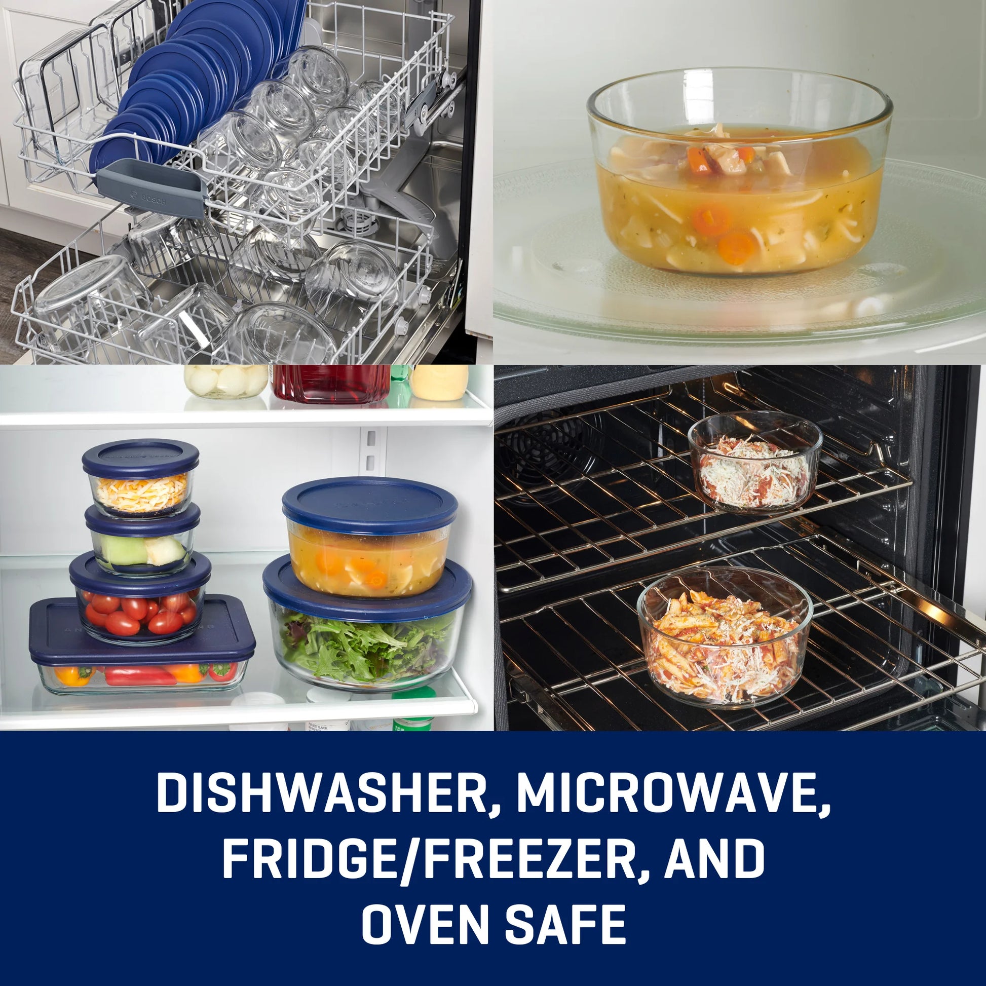 Glass Food Storage Containers with Lids, 30 Piece Set