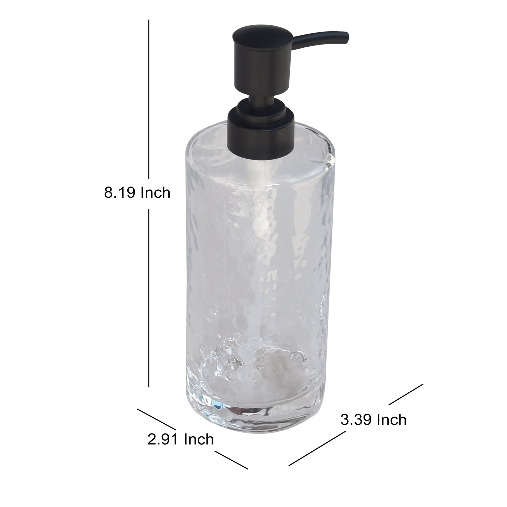 Hammered Glass Soap Pump