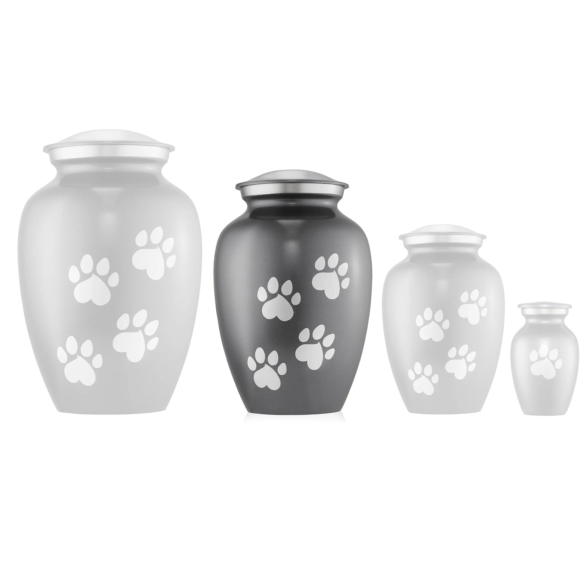Pet Cremation Urns for Dog and Cat Ashes, Memorial Paw Print Urn - Medium up to 70 Pounds Gray
