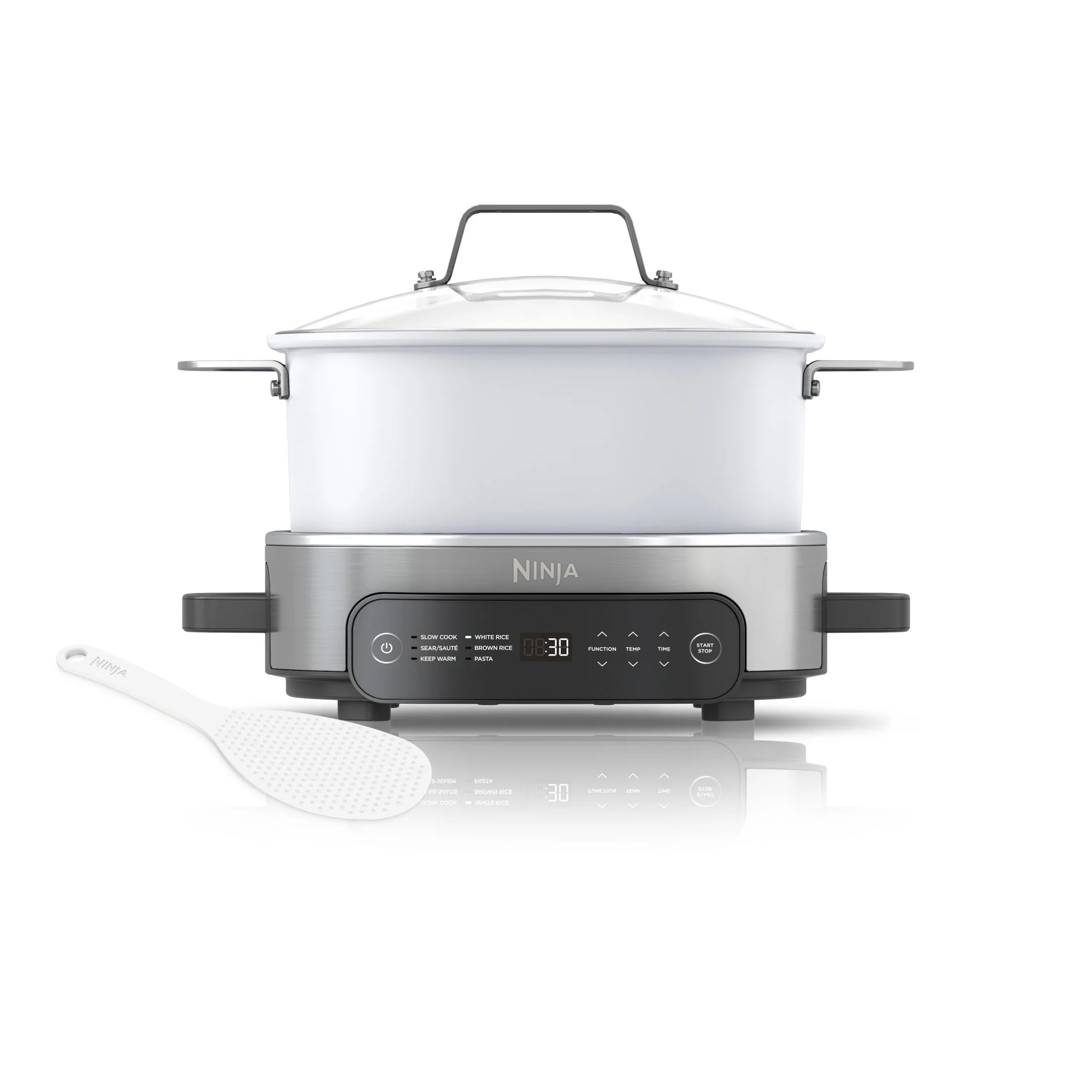 Foodi 6.5 Qt Everyday Possiblecooker, Stainless Steel/White, Multi Cooker, Slow Cooker, MC1100