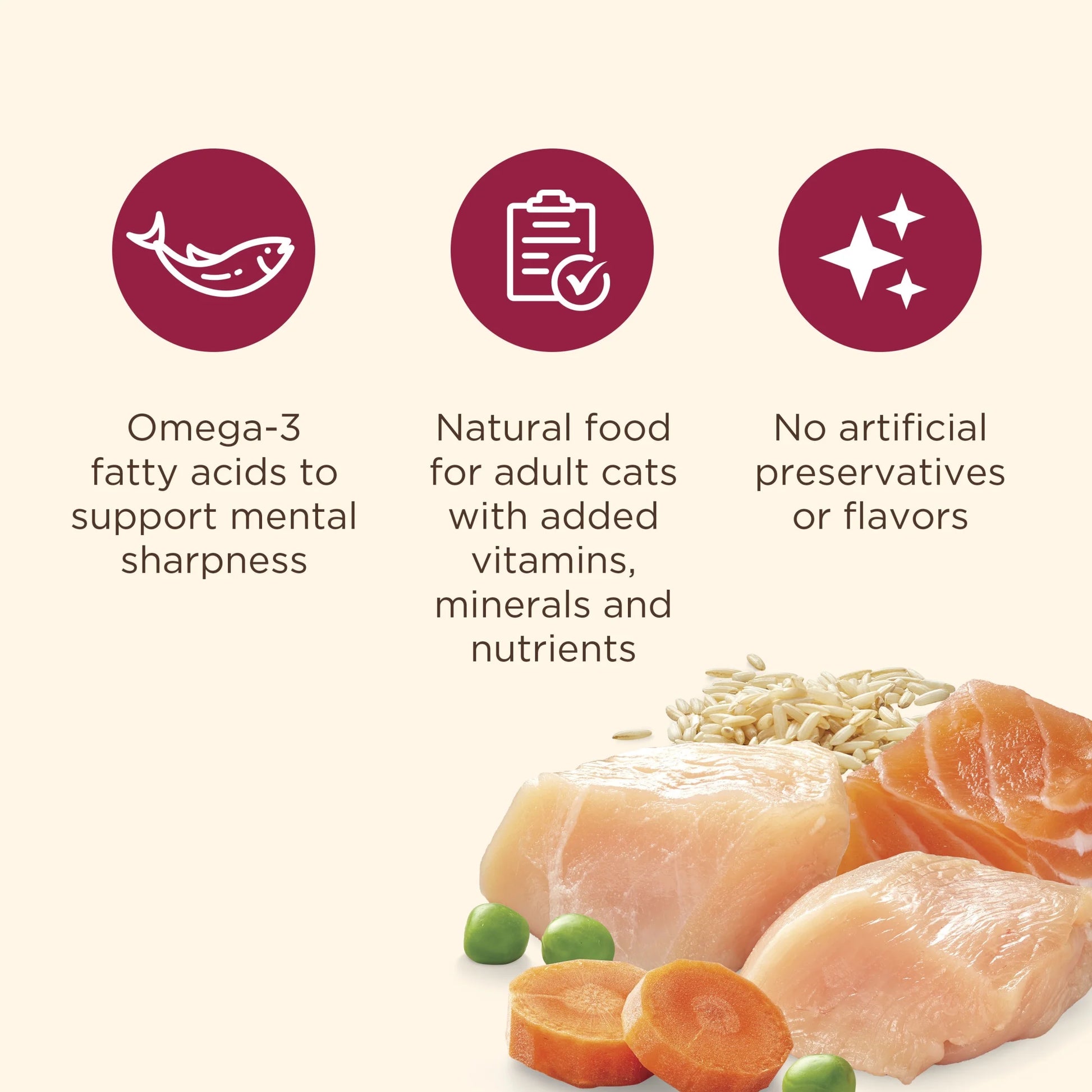 Everyday Digestion Chicken, Brown Rice, and Salmon Recipe with Vegetables Dry Cat Food, 13 lb Bag