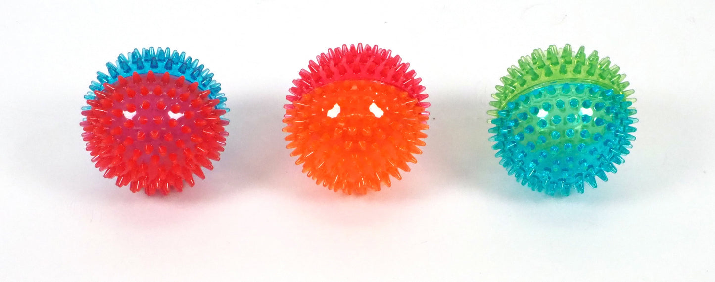 Fetch Buddy Spiky Ball Dog Toy, Medium, Assorted Colors, Chew Level 3
