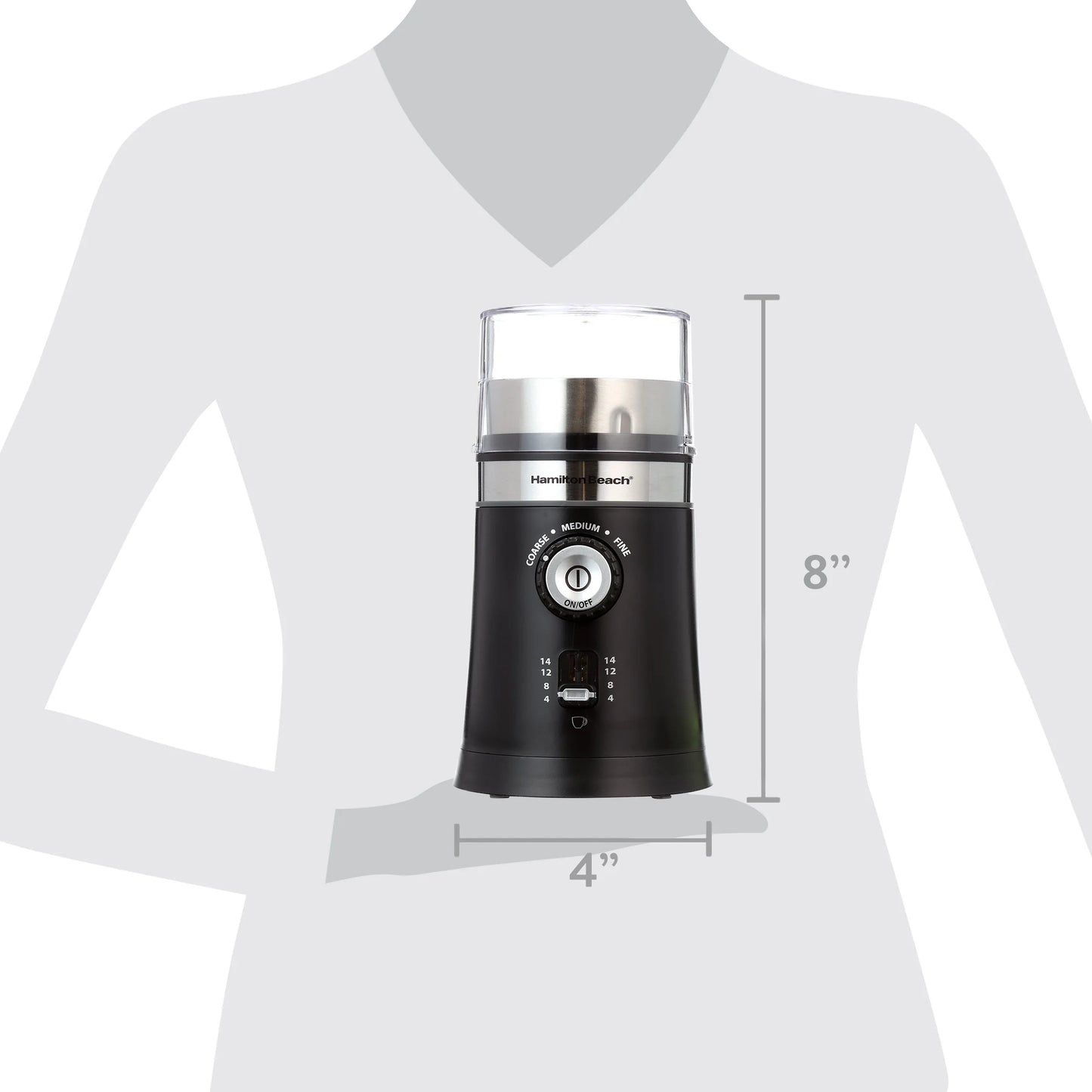 Custom Grind Coffee Grinder, 14 Cups, Black, New, 80393F