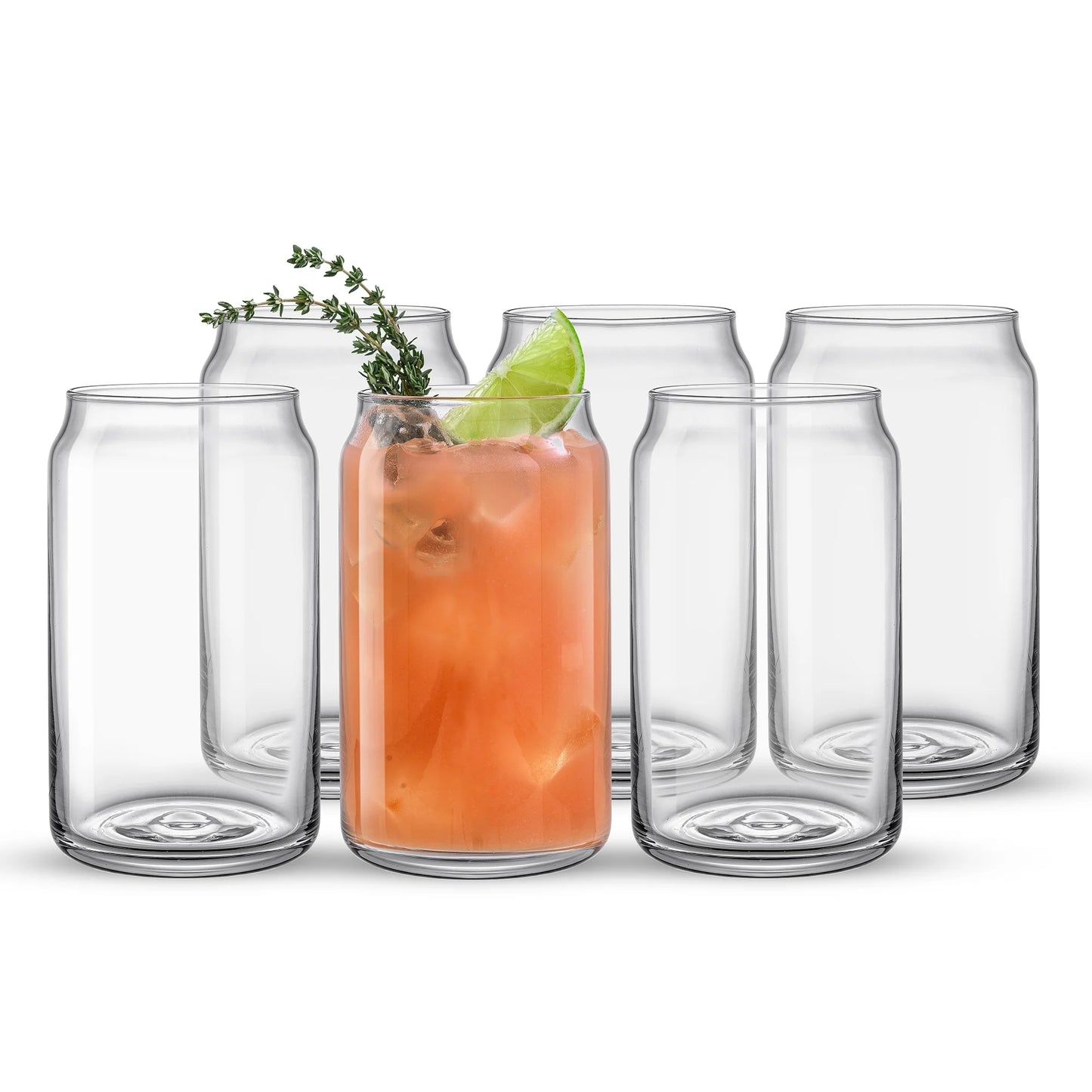 Classic Can Shape Tumbler Drinking Glass - Set of 6, New in Box