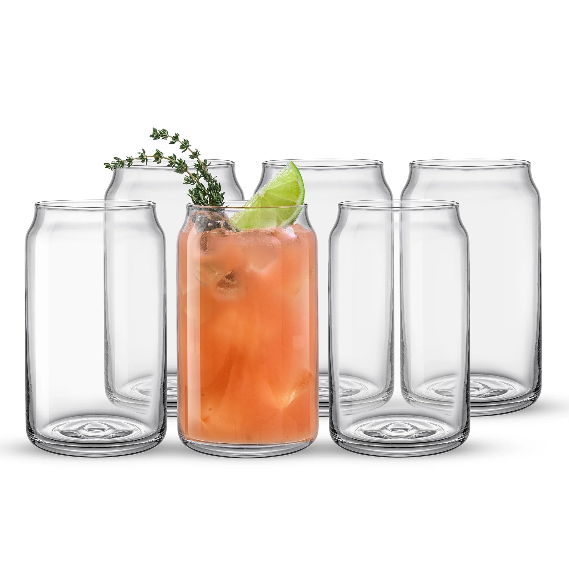 Classic Can Shape Tumbler Drinking Glass - Set of 6, New in Box