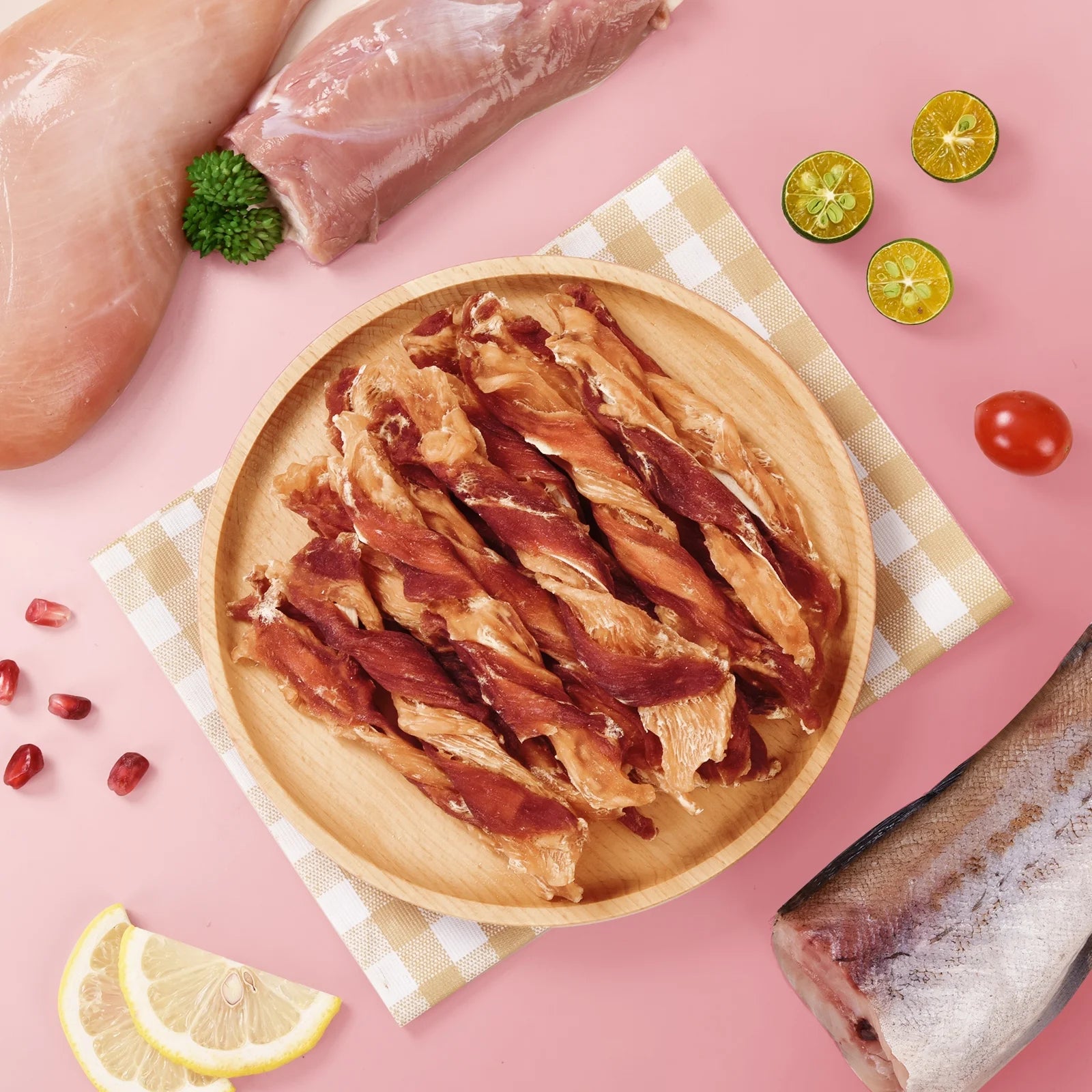 Premium Chicken, Duck, and Cod Jerky Dog Treats - Pure Meat Snacks for All Dogs, 28-29 Count