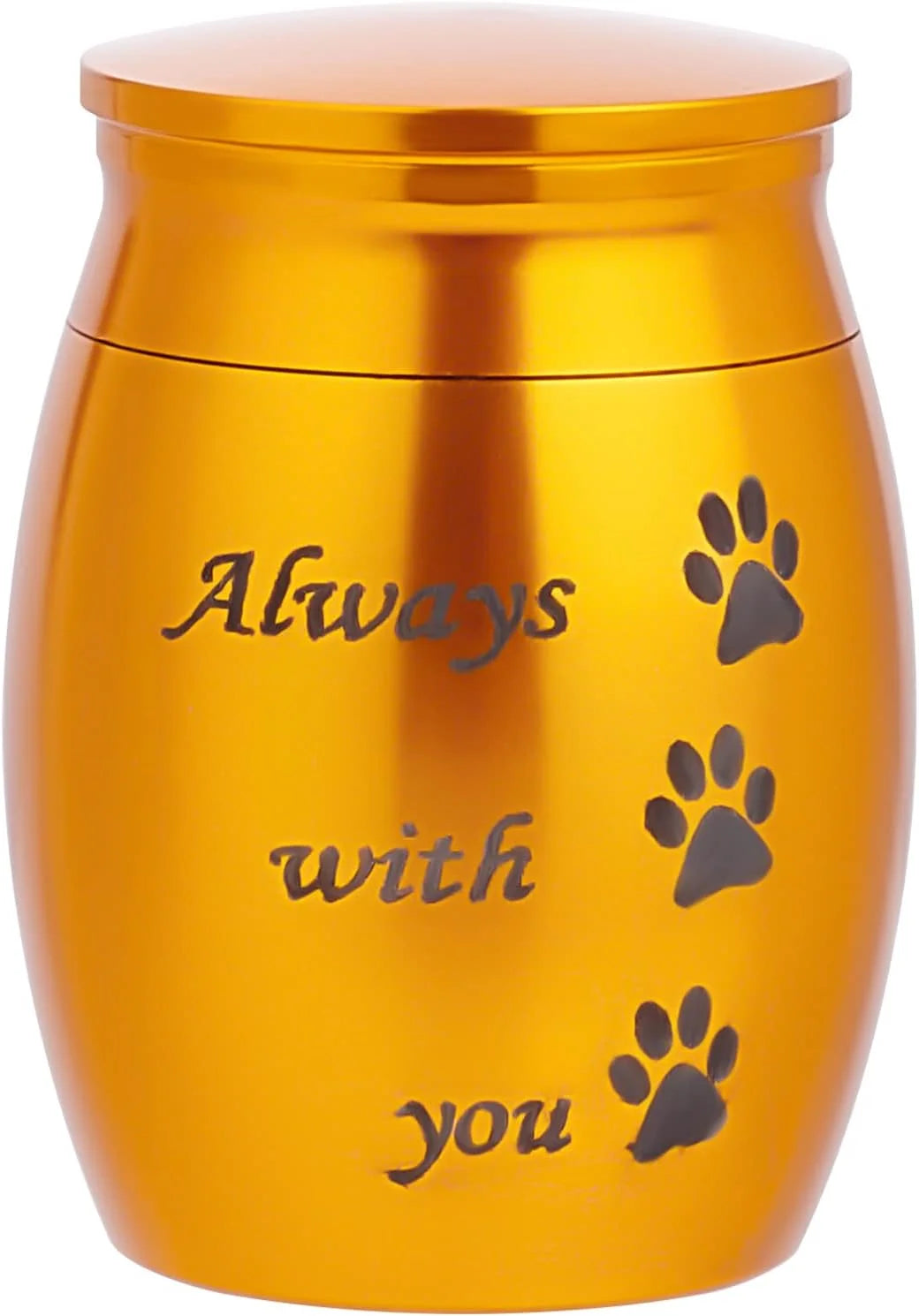 Small Pet Urns Always with You Memorial Ashes Holder Mini Paws Engraved Urns Metal Cremation Keepsake Stainless Steel Urns for Pet Dog Cat Bird Rabbit 1.18 X 1.57 Inch Pink