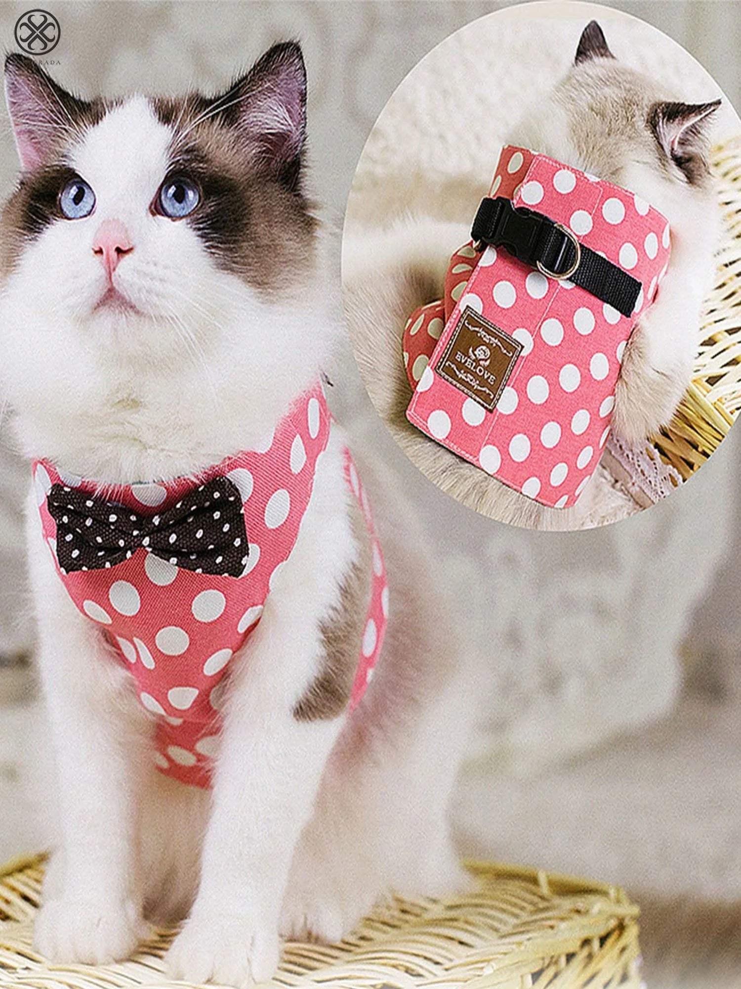 Adjustable Cat Harness and Leash Set - Escape Proof Soft Vest for Small to Medium Cats with 49-Inch Leash