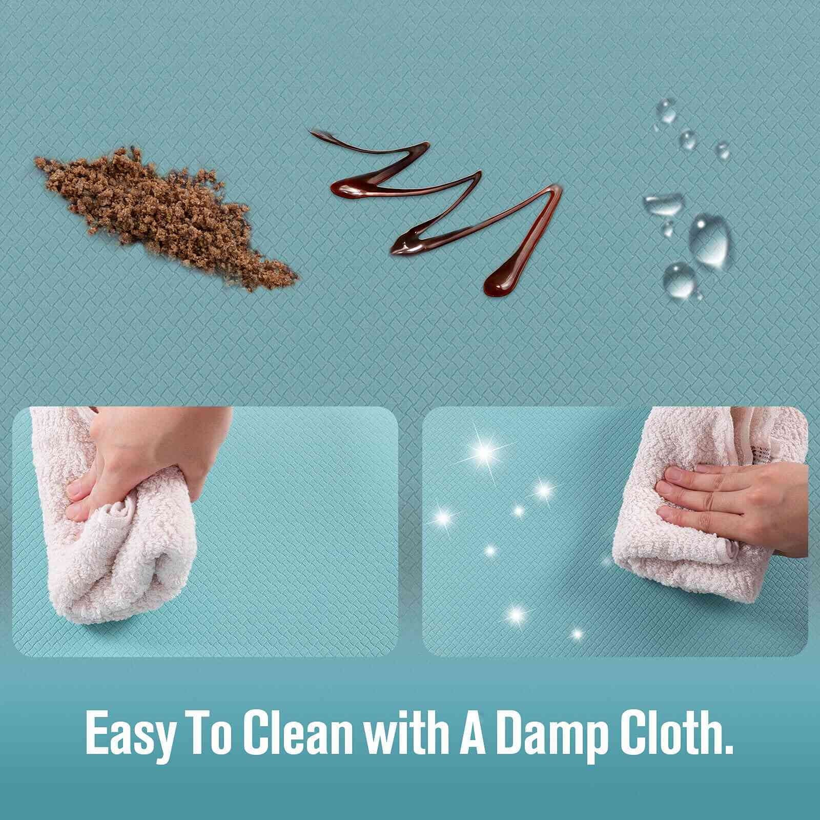 Anti-Fatigue Floor Mat Cushioned Kitchen Comfort Mat, Waterproof Non-Slip Standing Desk Foam Mats and Rugs, Teal, 17.3"X60"