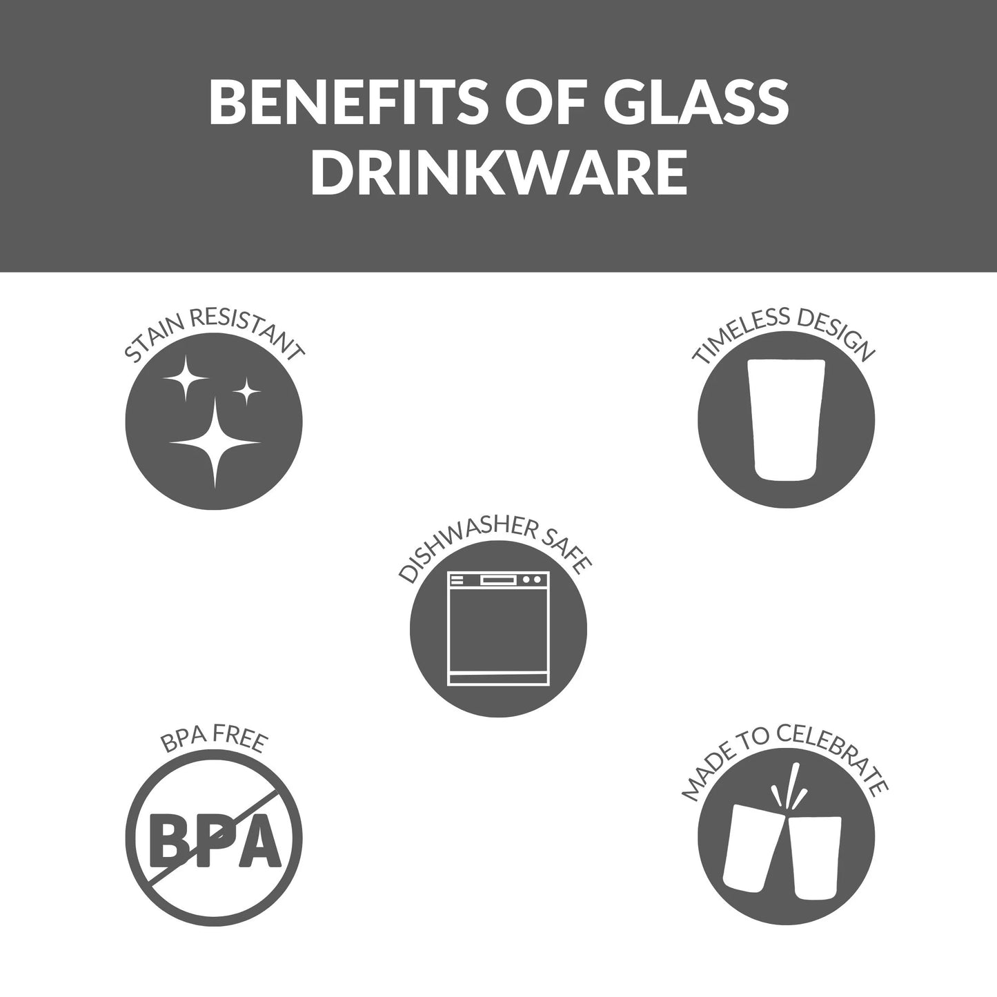 Leila Glass Drinkware, 12 Ounce & 16 Ounce, Set of 8