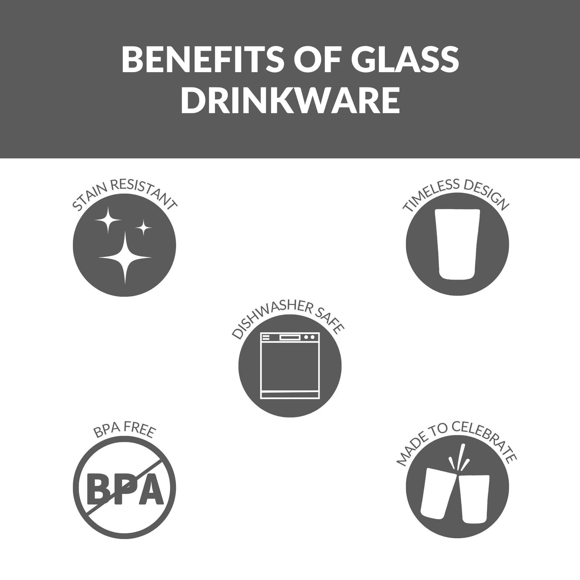 Leila Glass Drinkware, 12 Ounce & 16 Ounce, Set of 8