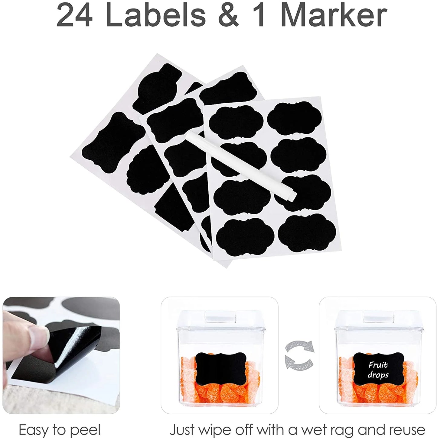 Airtight Food Storage Containers White, 7Pcs Plastic Cereal Containers with Easy Lock Lids for Kitchen Pantry, Organization and Storage, BPA Free -