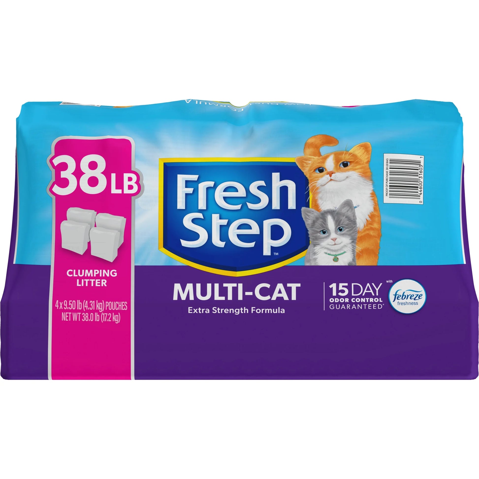 Multi-Cat Scented Clumping Cat Litter with the Power of Febreze, 38 Lbs