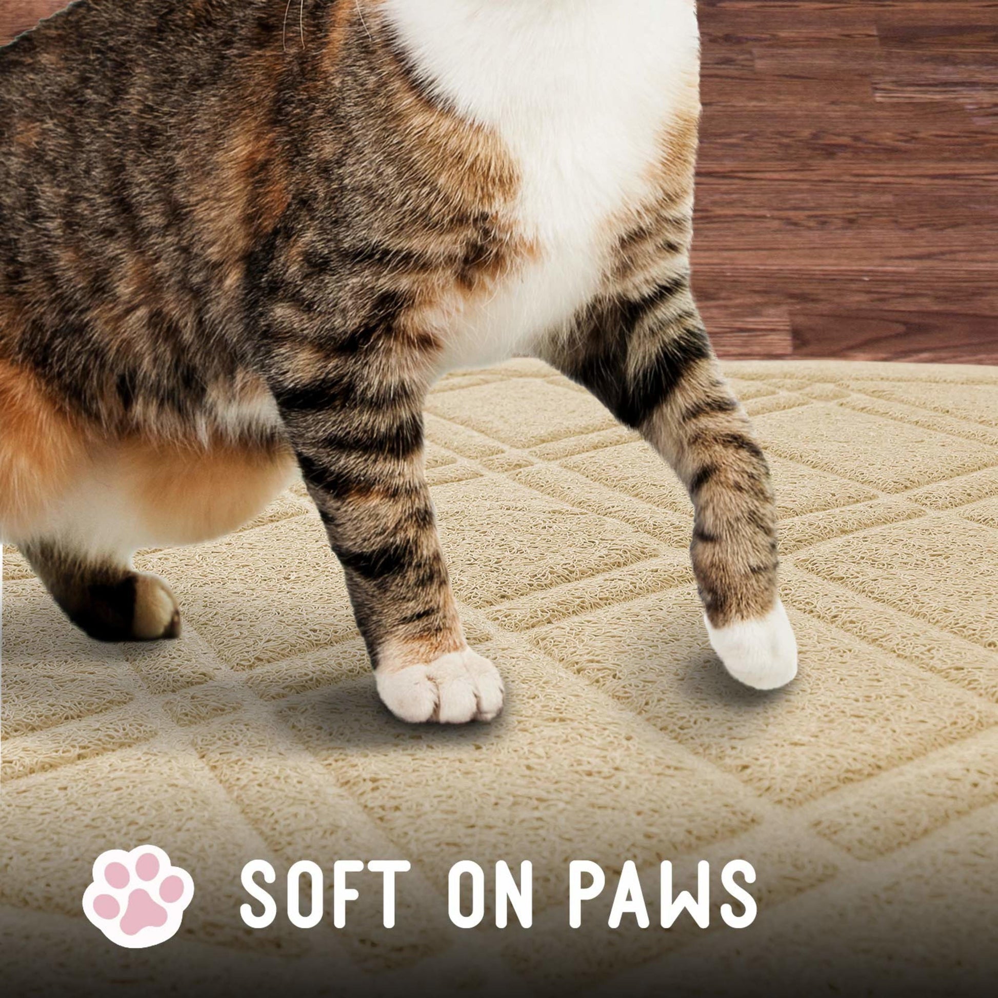 Cat Litter Mat 35" X 42" Beige Cat Mat for Litter Mat
