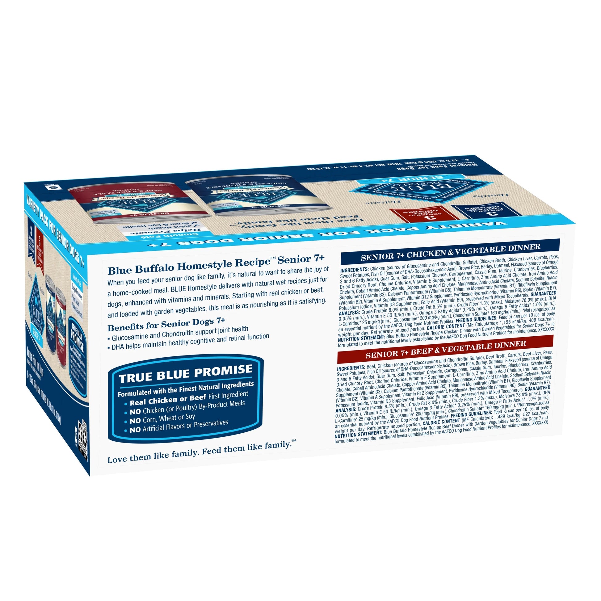 Homestyle Recipe Senior Wet Dog Food Variety Pack, Natural Ingredients, Beef and Chicken Dinner, 12.5-Oz Cans (3 of Each Flavor)