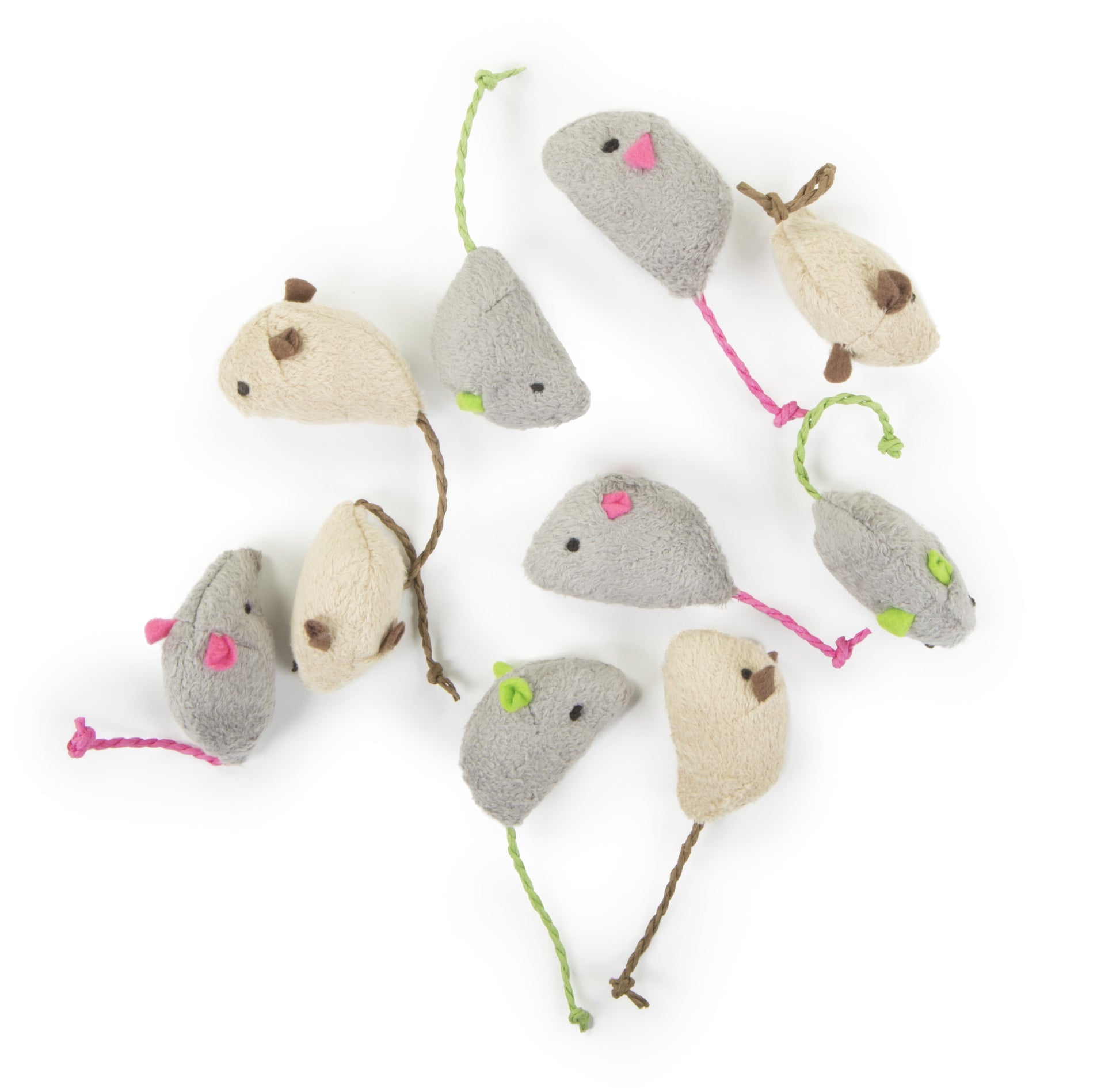 Skitter Critters Value Pack - Soft Plush Catnip-Filled Mice Toys, 10 Count