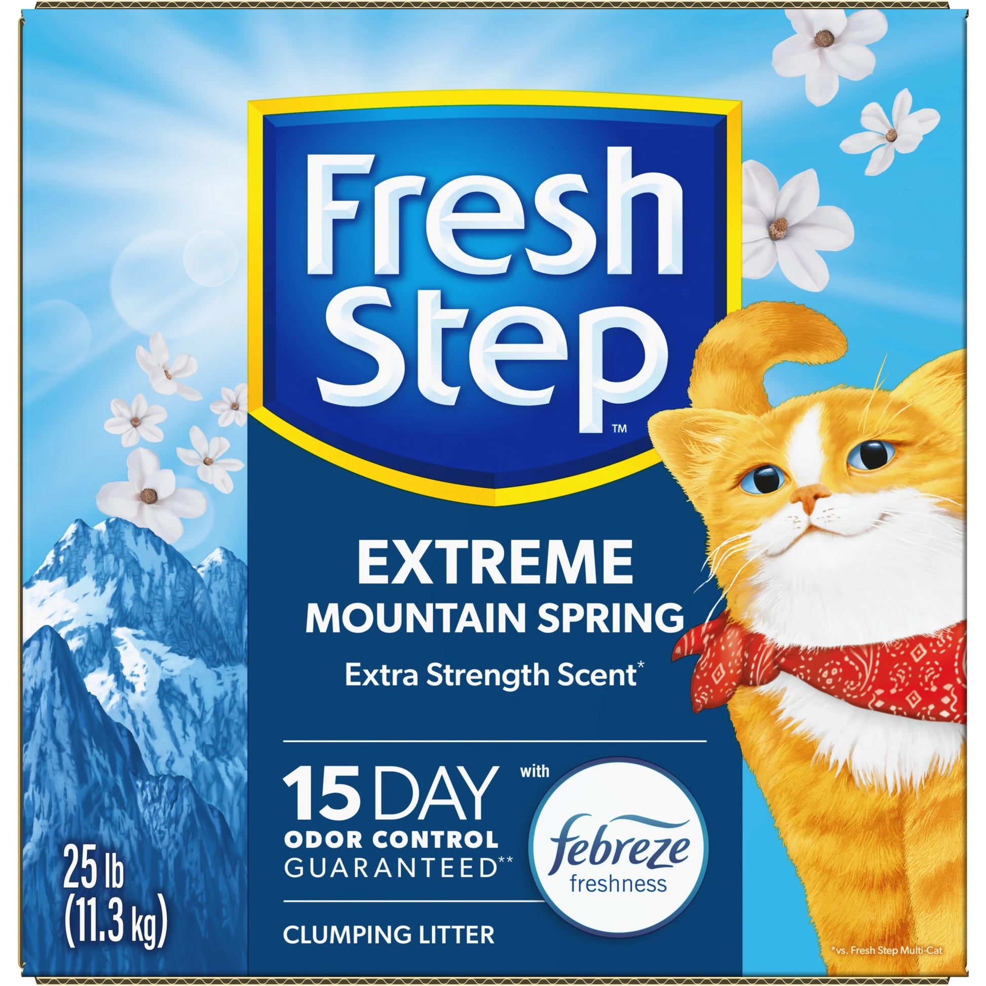 Extreme Scented Clumping Cat Litter with Febreze, Mountain Spring, 25 Lbs