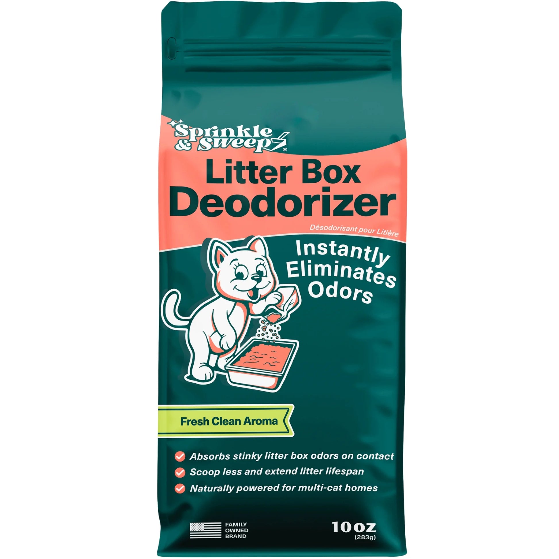 Litter Box Deodorizer – Cat Odor Eliminator for Litter Box & Instantly Removes Foul Smells and Urine Odors