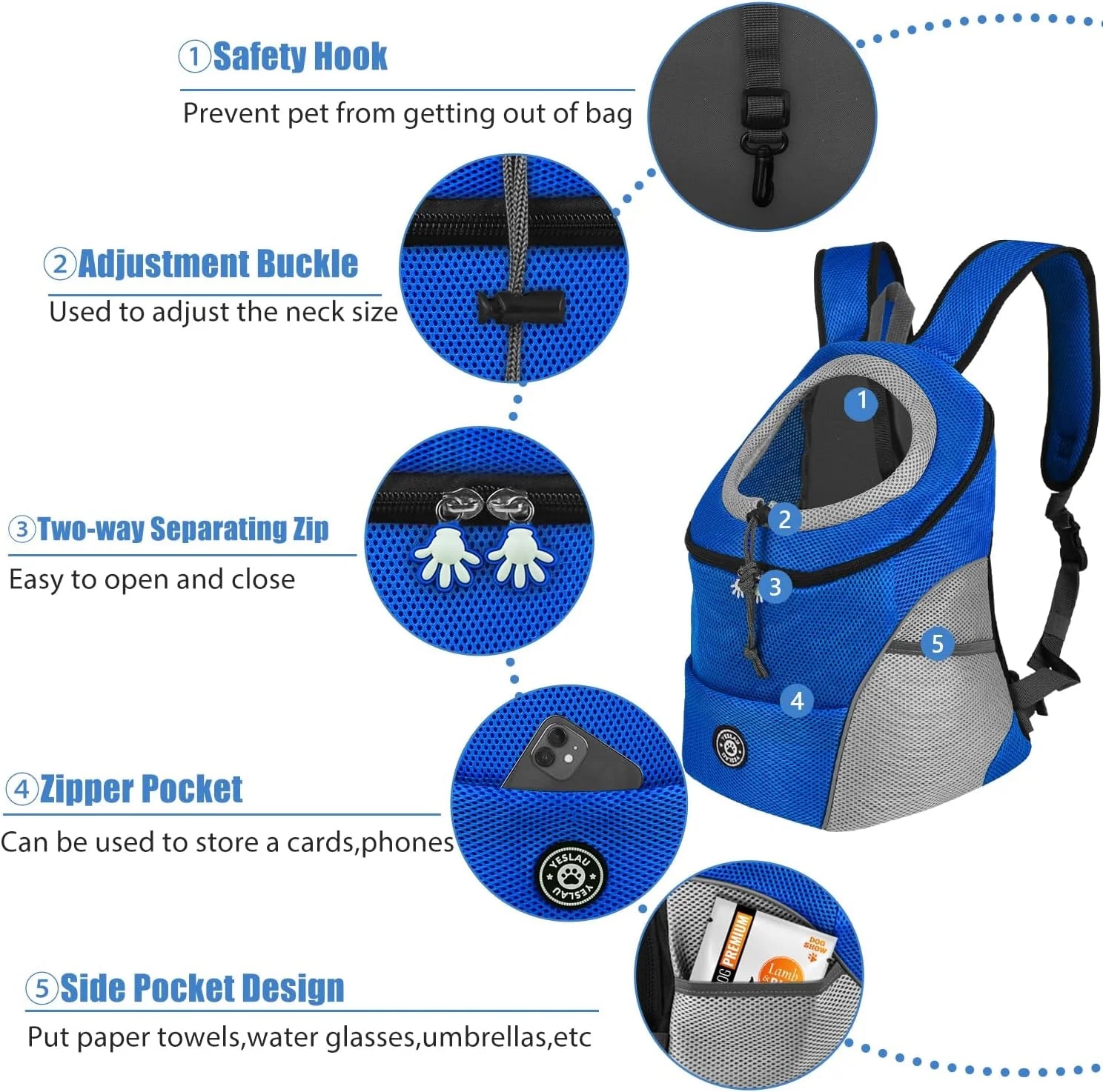 Pet Dog Carrier Backpack with Safety Reflective Strips for Outdoor Travel, Hiking, and Cycling for Dogs and Cats