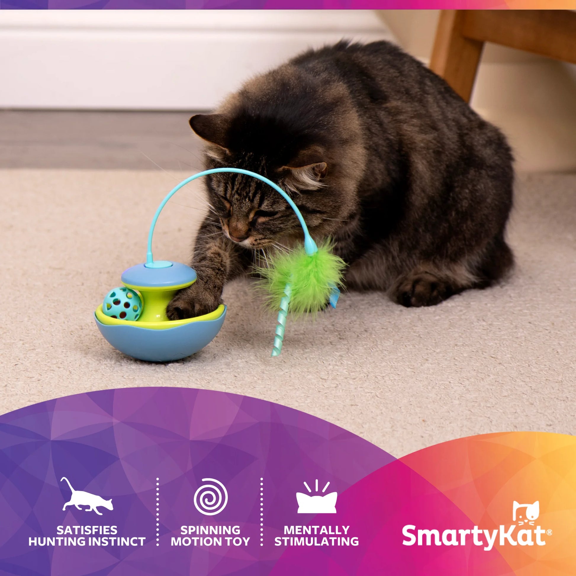 Track Tizzy Motion Cat Toy –Electronic Interactive Pet Toy, Blue