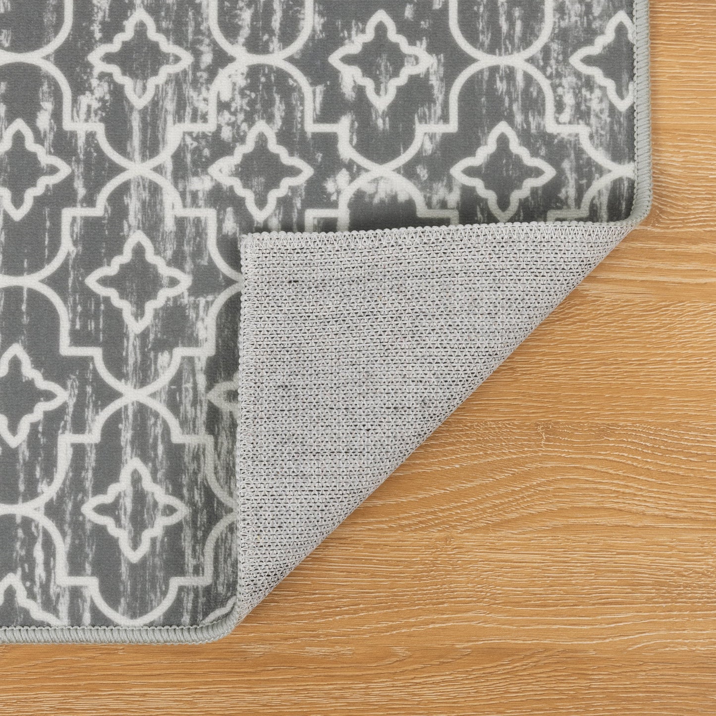 Gray Kitchen Rug Set 3 Piece, Non Slip Machine Washable Mats for Home Floor and Living Room