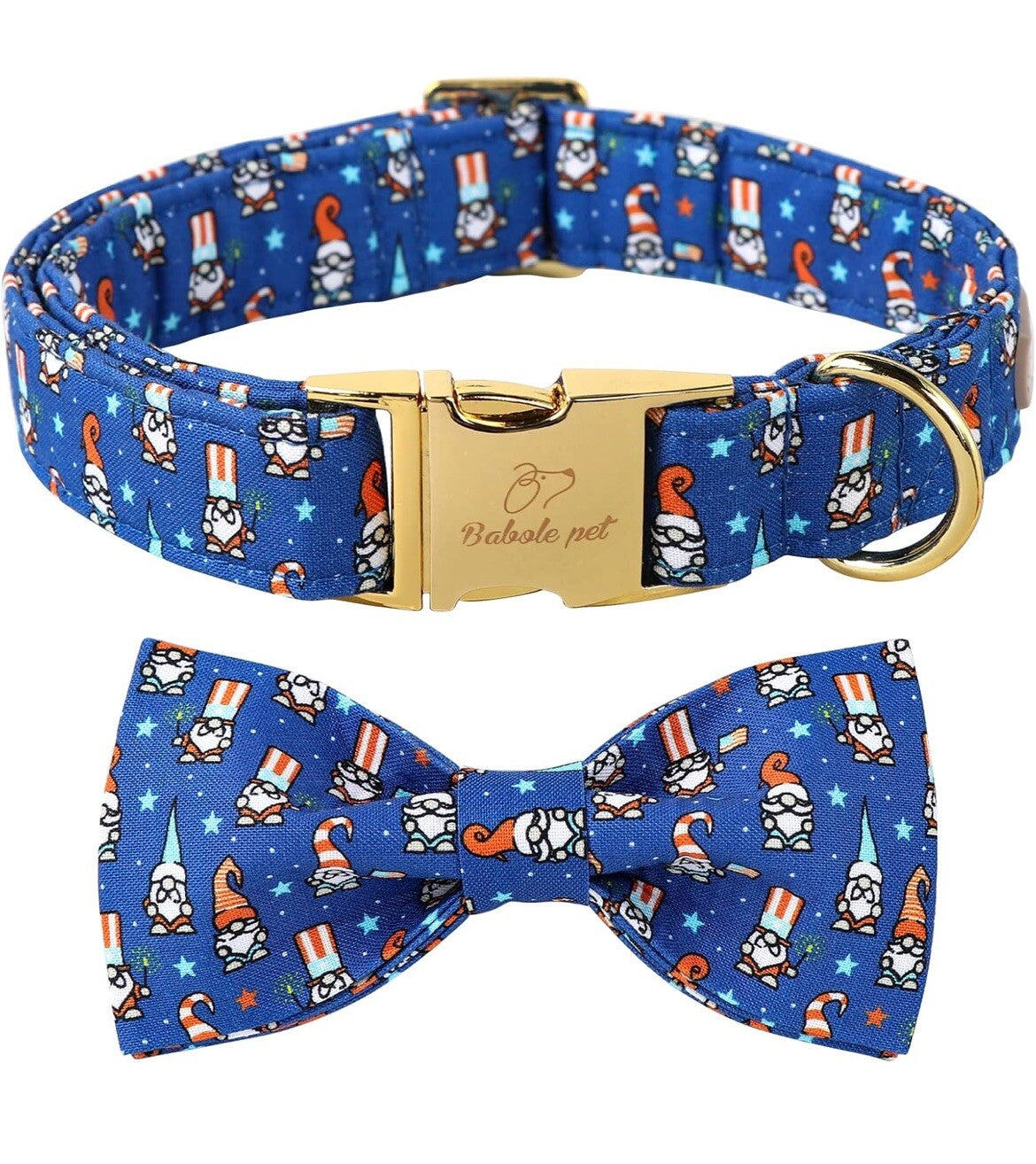 Babble Pet 4Th of July Dog Bow Tie Collar American Flag Day Medium