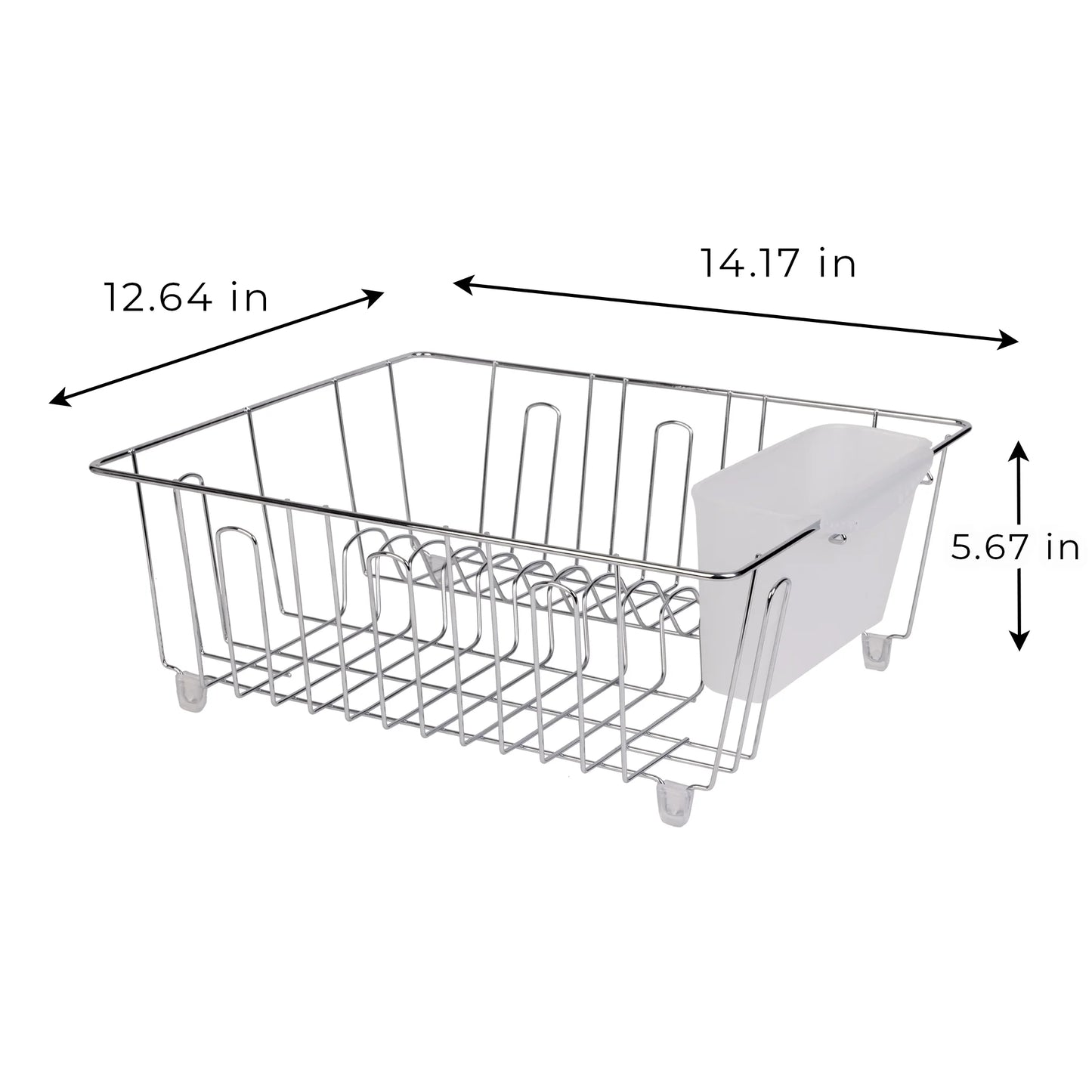 (2 Pack)  Small Wire Dish Rack - Chrome - 14.17" W X 12.64" L X 5.67" H