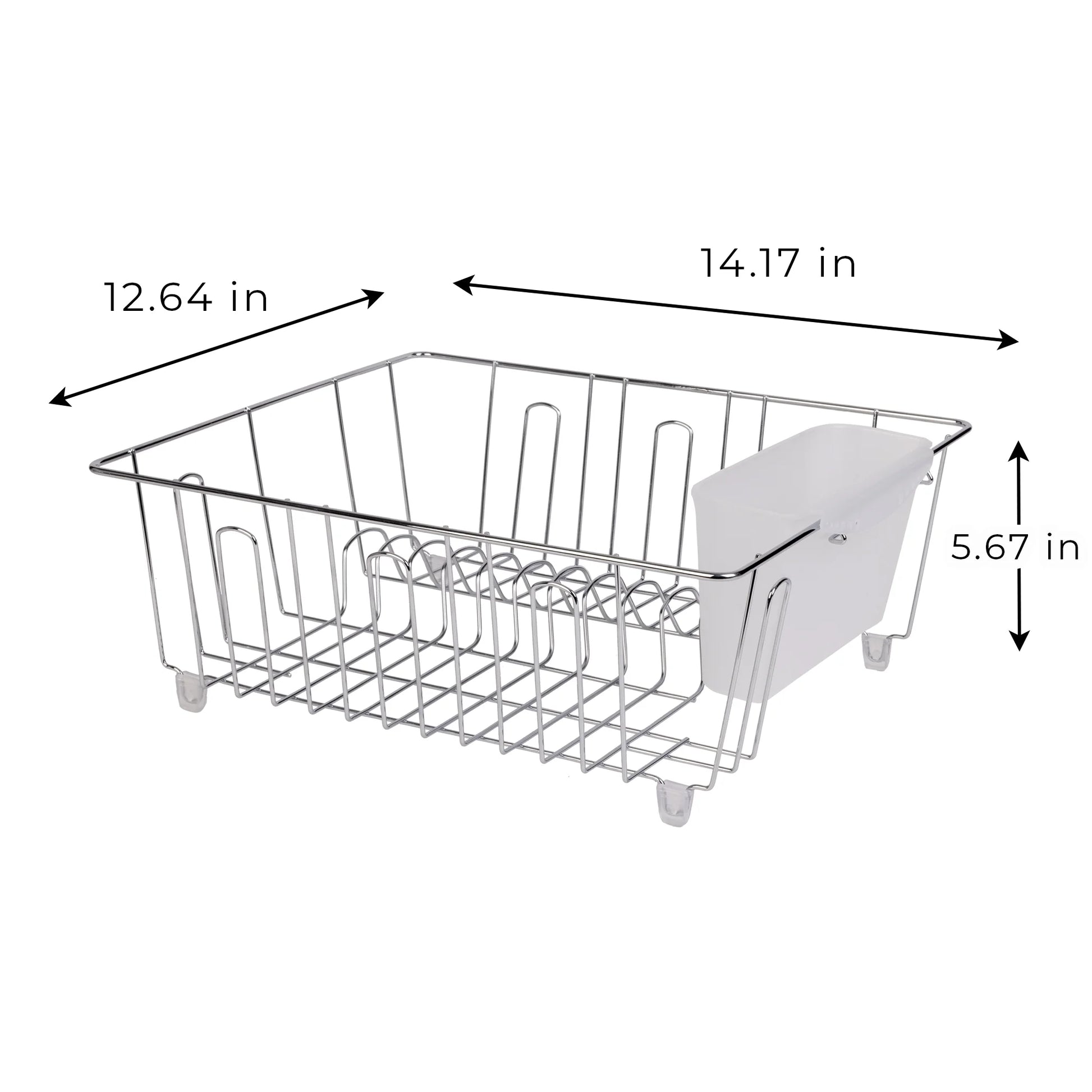 (2 Pack)  Small Wire Dish Rack - Chrome - 14.17" W X 12.64" L X 5.67" H