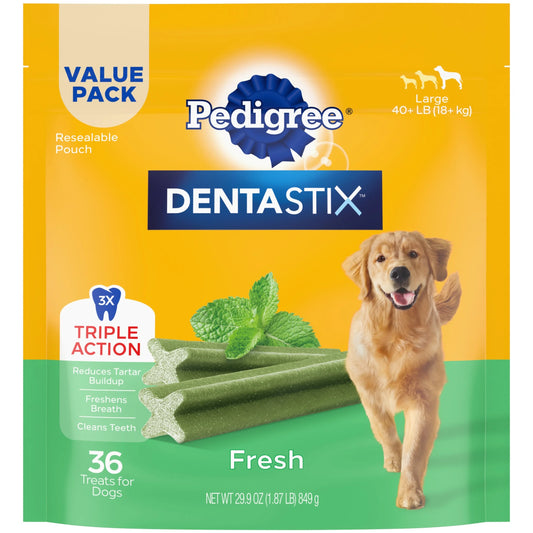 Dentastix Fresh Flavor Large Breed Dog Treats, 1.87 lb Bag
