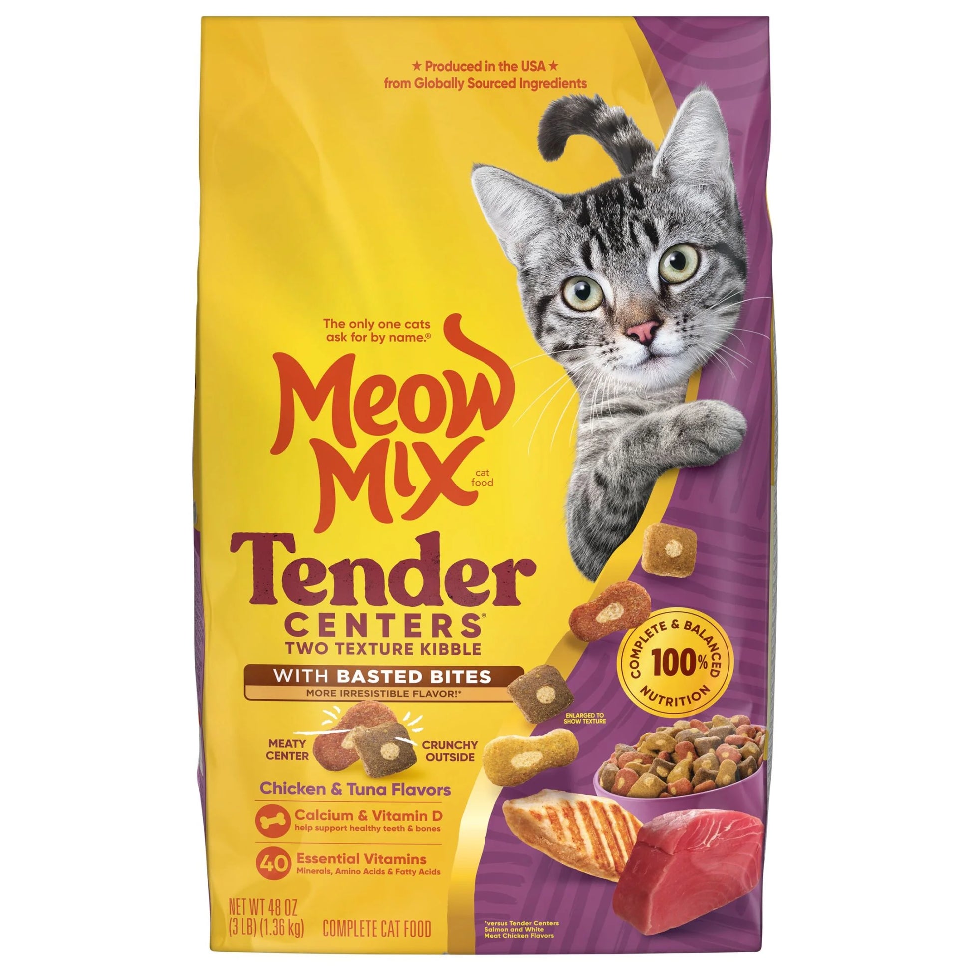 Tender Centers with Basted Bites, Chicken & Tuna Flavors, Dry Cat Food, 3 Lb. Bag