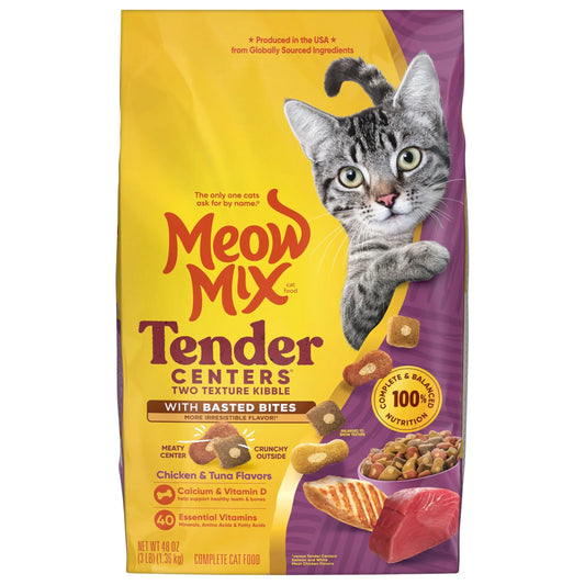 Tender Centers with Basted Bites, Chicken & Tuna Flavors, Dry Cat Food, 3 Lb. Bag