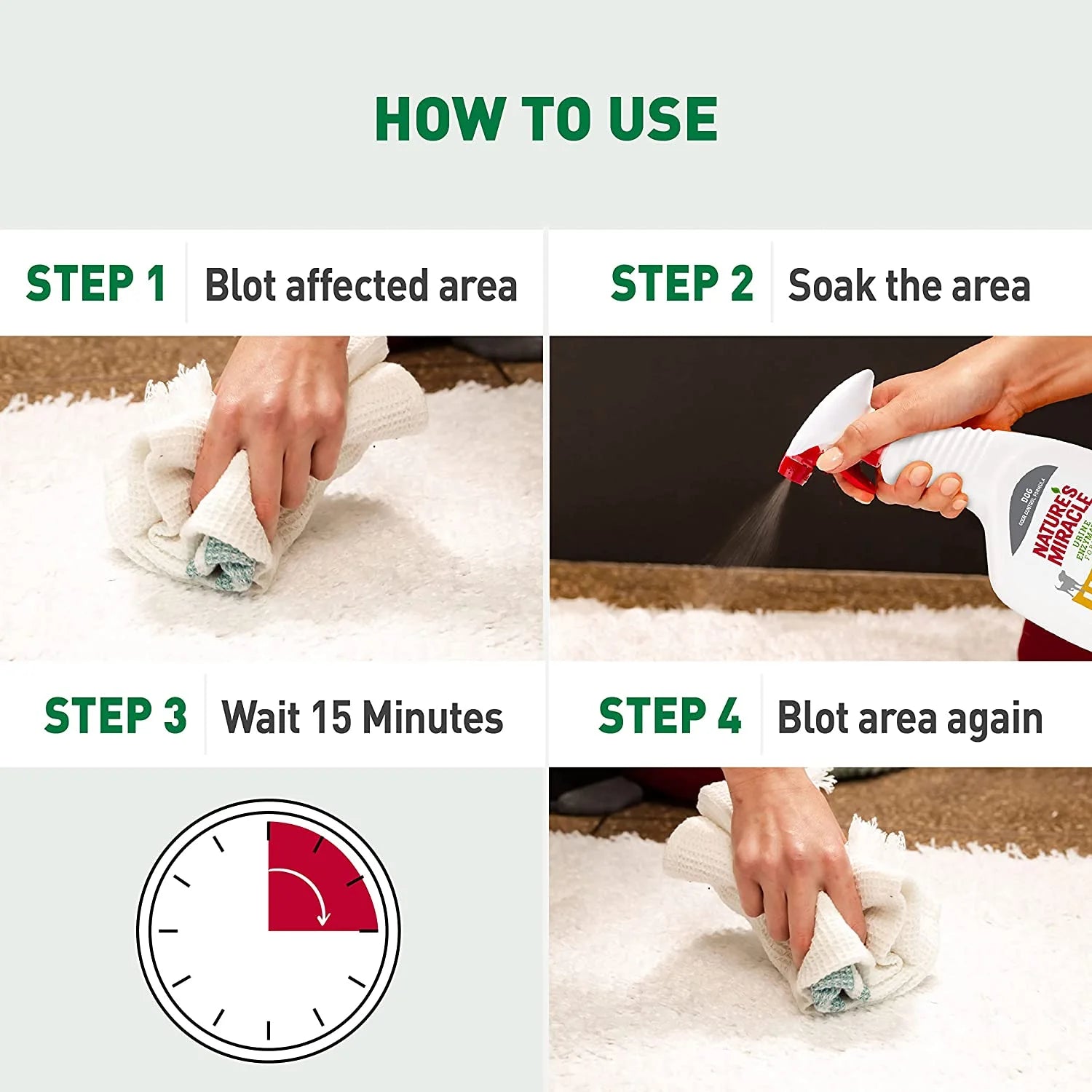 Enzymatic Dog Urine Remover for Carpets, Hard Floors, Fabrics, and Furniture - 24 Oz